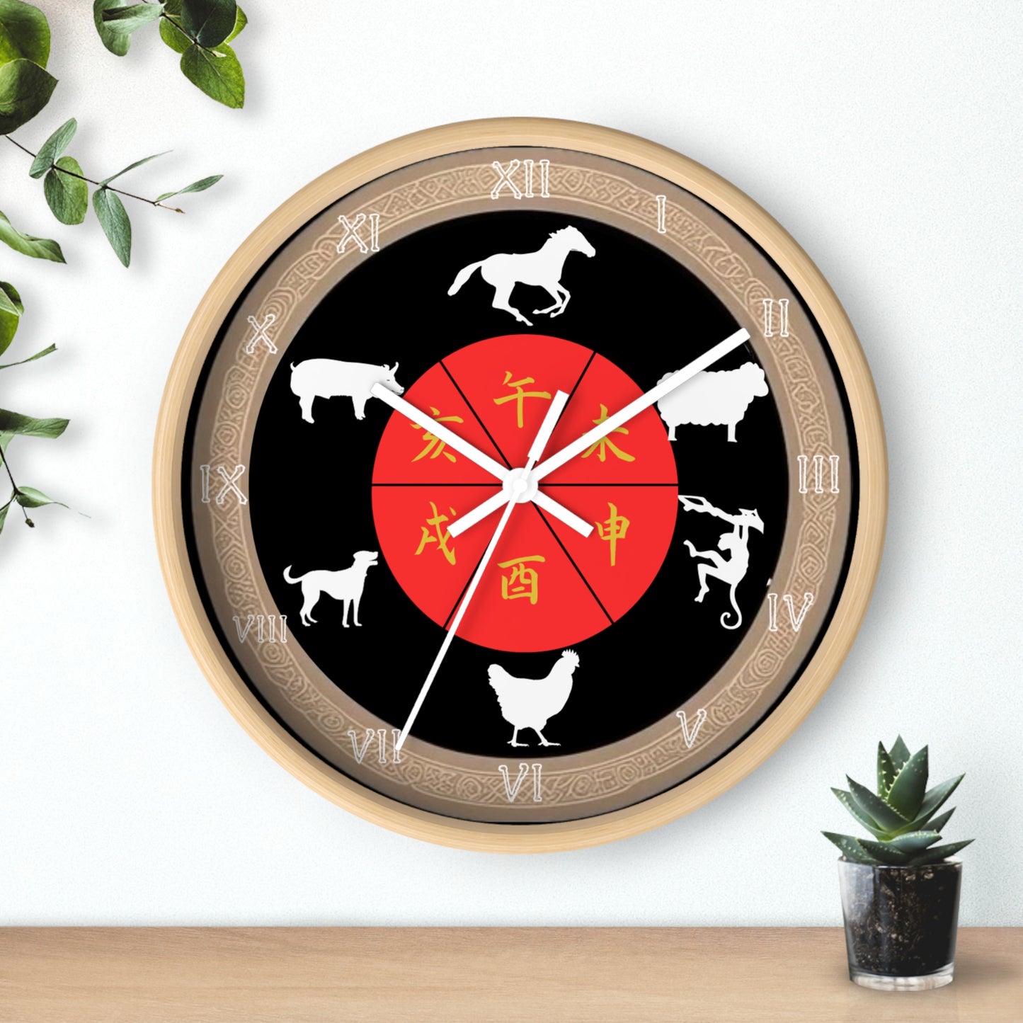 Zodiac Animal Wall Clock, Chinese Zodiac Clock, Unique Home Decor, Gift for Astrology Lovers, Office Wall Art, Feng Shui Decor