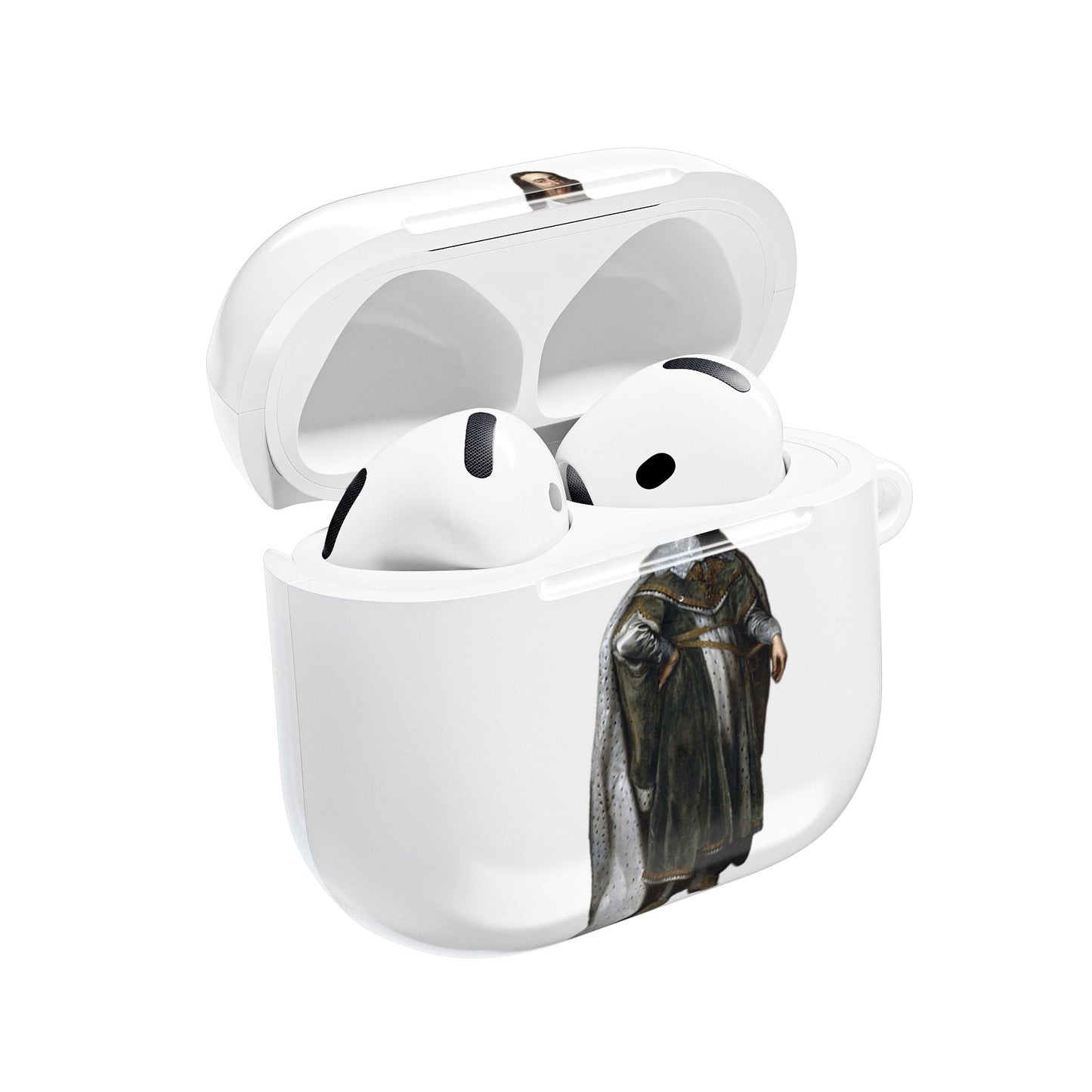 AirPods Case — Vintage Royal Portrait & Coat of Arms Protective Cover