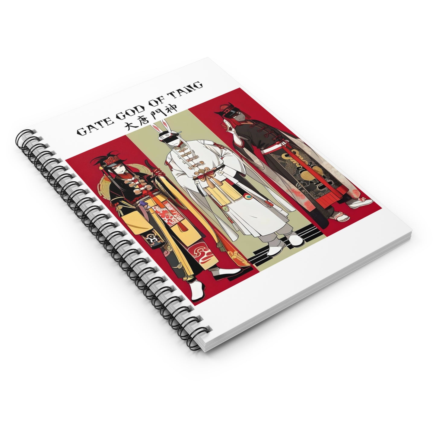 Gate God of Tang Spiral Notebook - Ruled Line for Creatives & Dreamers | Perfect for Study, Journaling, and Gifts