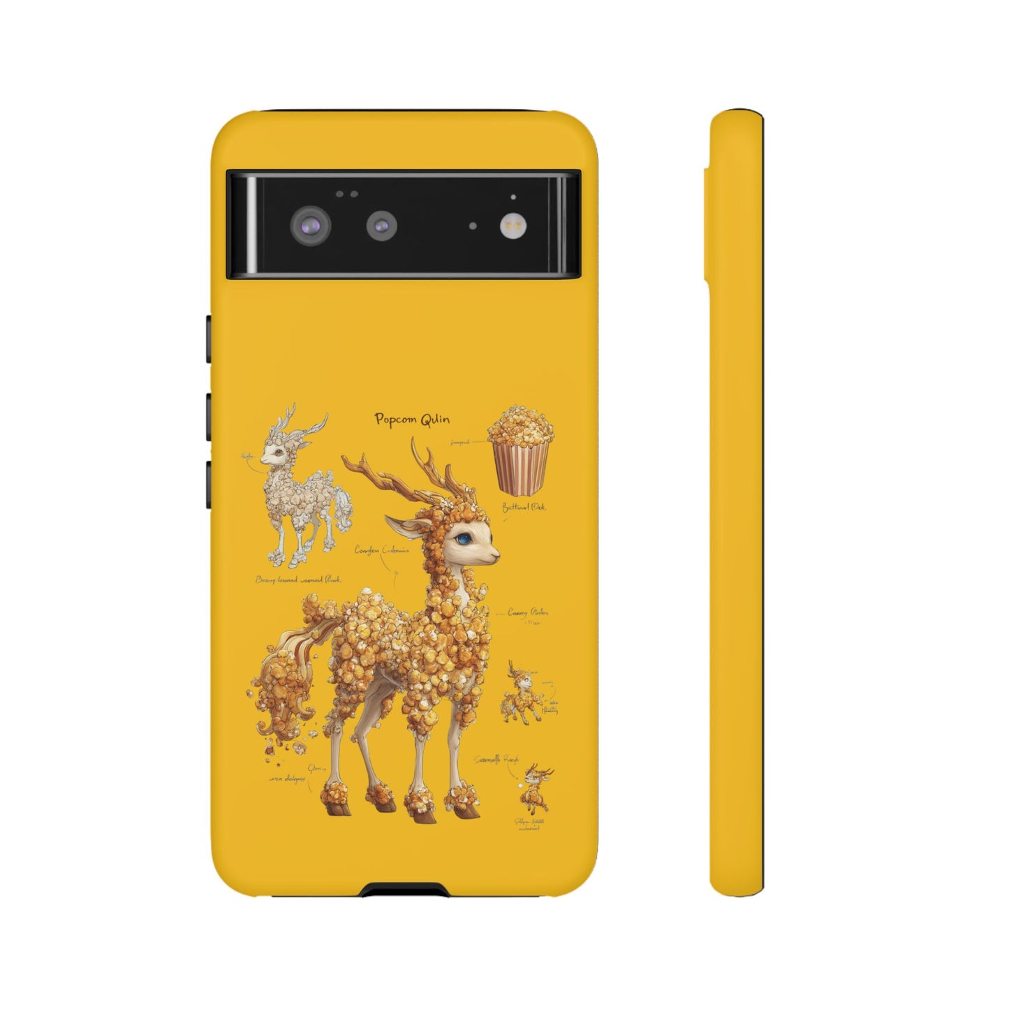 MOUMONS001 Popcorn Deer Phone Case – Cute Kawaii Snack Animal Protective Cover