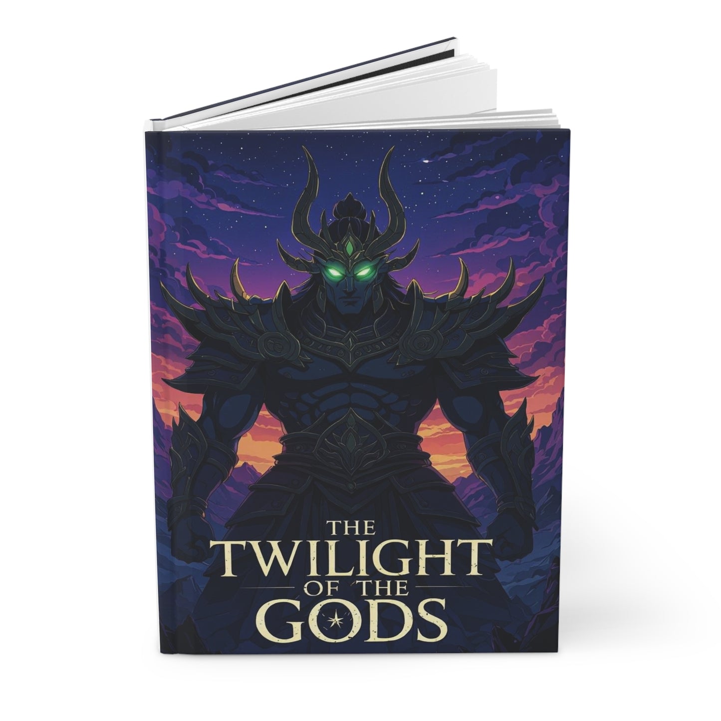 Hardcover Journal — 'The Twilight of the Gods' Fantasy Notebook (Mythic Dark Warrior Cover)