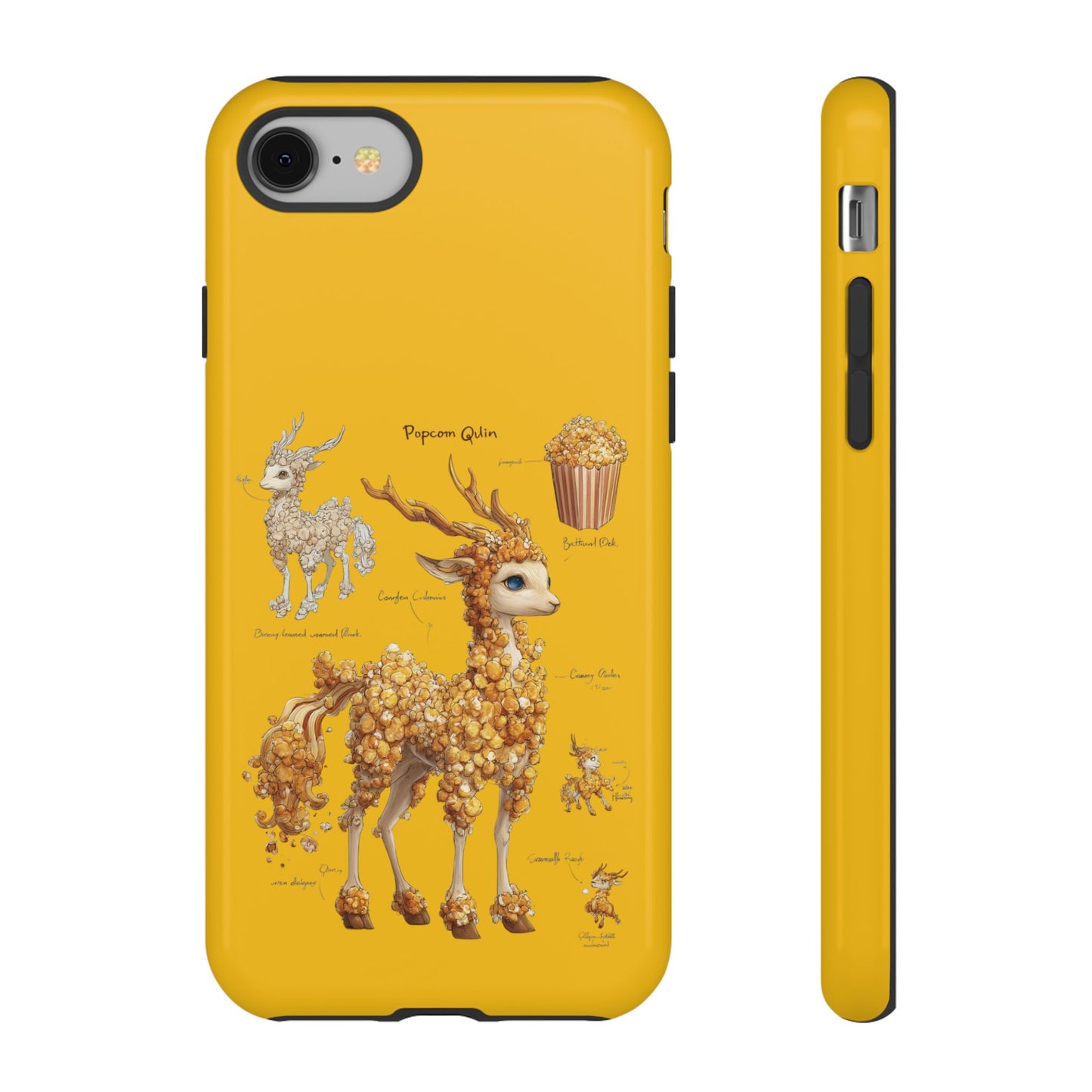 MOUMONS001 Popcorn Deer Phone Case – Cute Kawaii Snack Animal Protective Cover