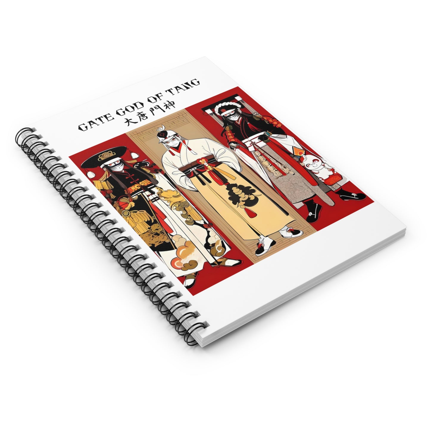 Gate God of Tang Spiral Notebook - Ruled Line for Creatives & Dreamers | Perfect for Study, Journaling, and Gifts