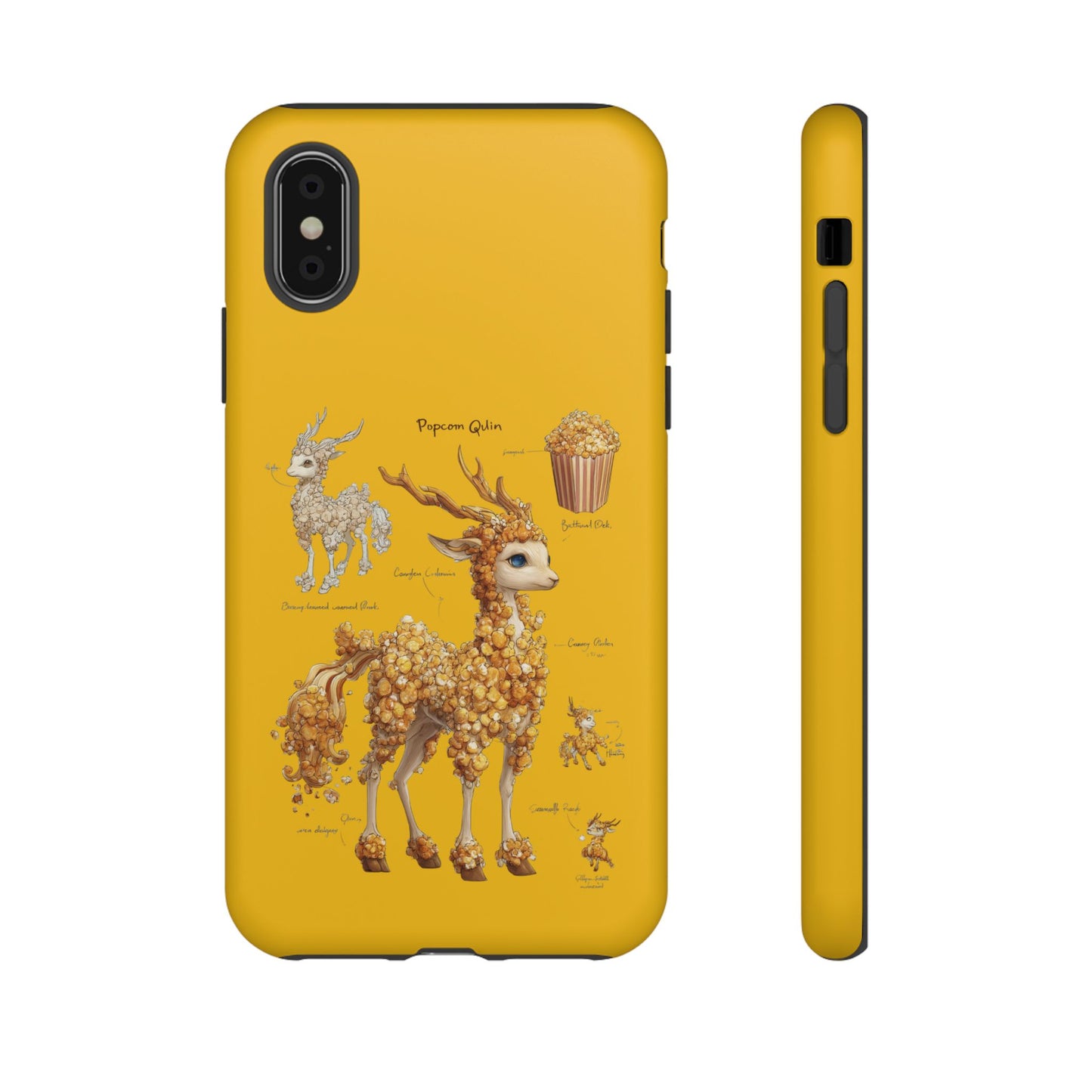 MOUMONS001 Popcorn Deer Phone Case – Cute Kawaii Snack Animal Protective Cover
