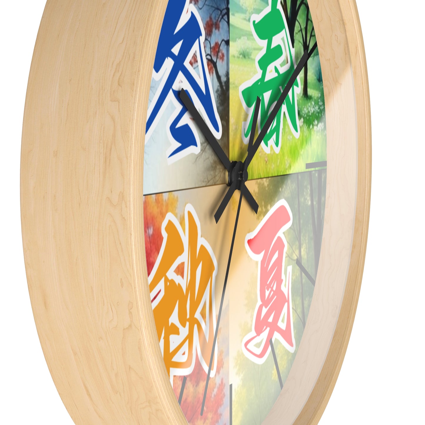 Seasonal Nature Wall Clock | Home Decor | Gift for Nature Lovers | Unique Art Clock | Four Seasons Design
