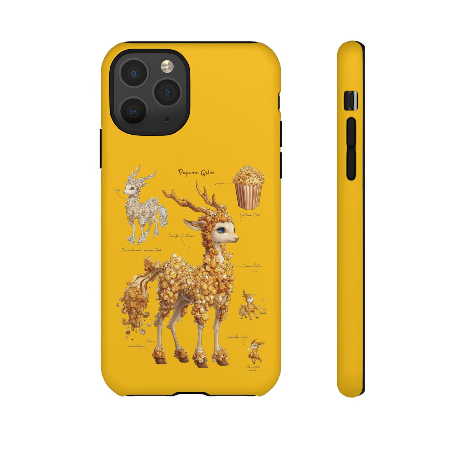 MOUMONS001 Popcorn Deer Phone Case – Cute Kawaii Snack Animal Protective Cover