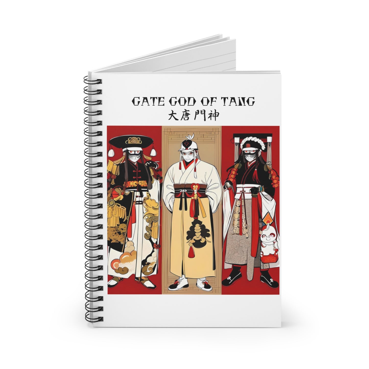 Gate God of Tang Spiral Notebook - Ruled Line for Creatives & Dreamers | Perfect for Study, Journaling, and Gifts