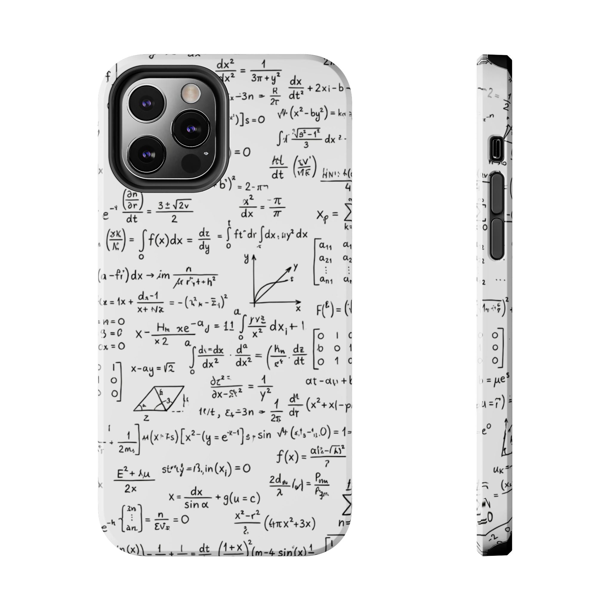 NO003 Math Equations Tough Phone Case — Vintage Handwritten Formula Protective Cover