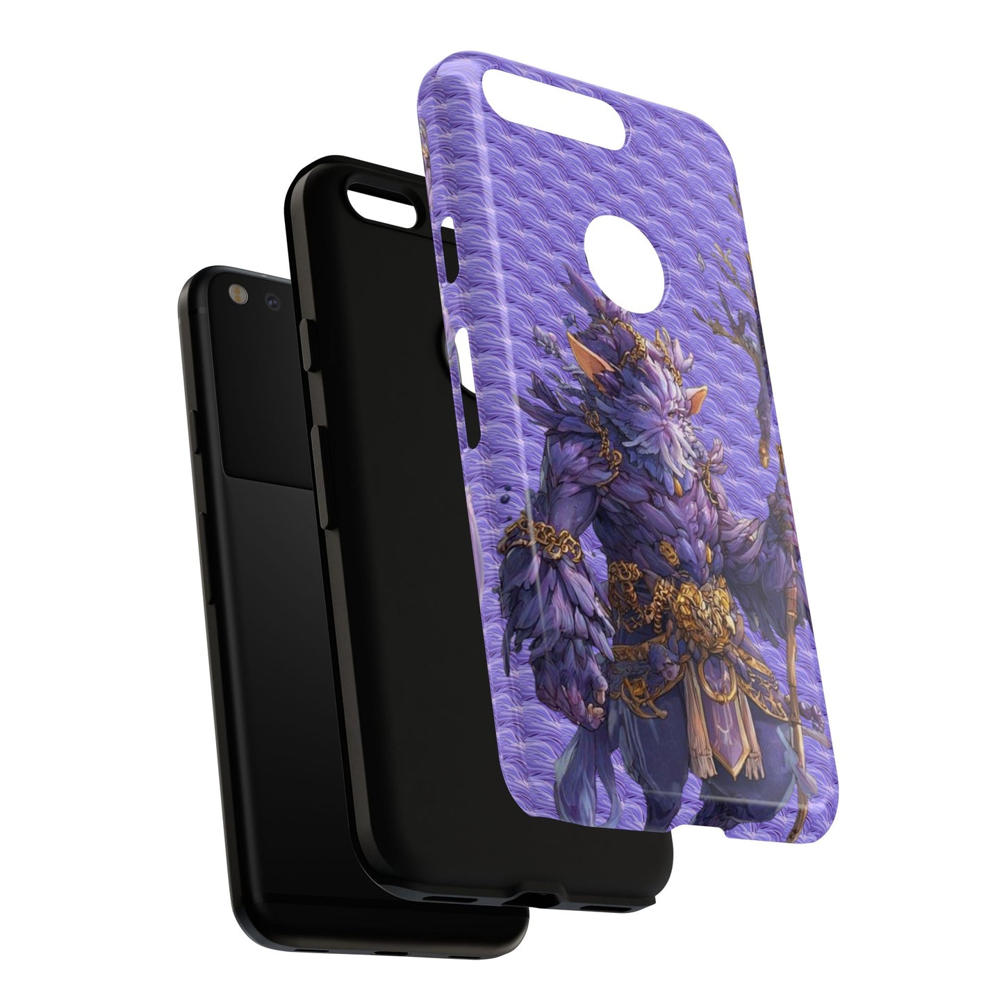 MOUMONS004 Purple Fantasy Warrior Phone Case – "Smoothie Waguizi" Art Protective Cover