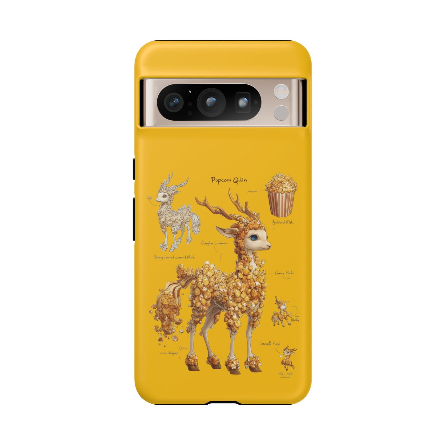 MOUMONS001 Popcorn Deer Phone Case – Cute Kawaii Snack Animal Protective Cover