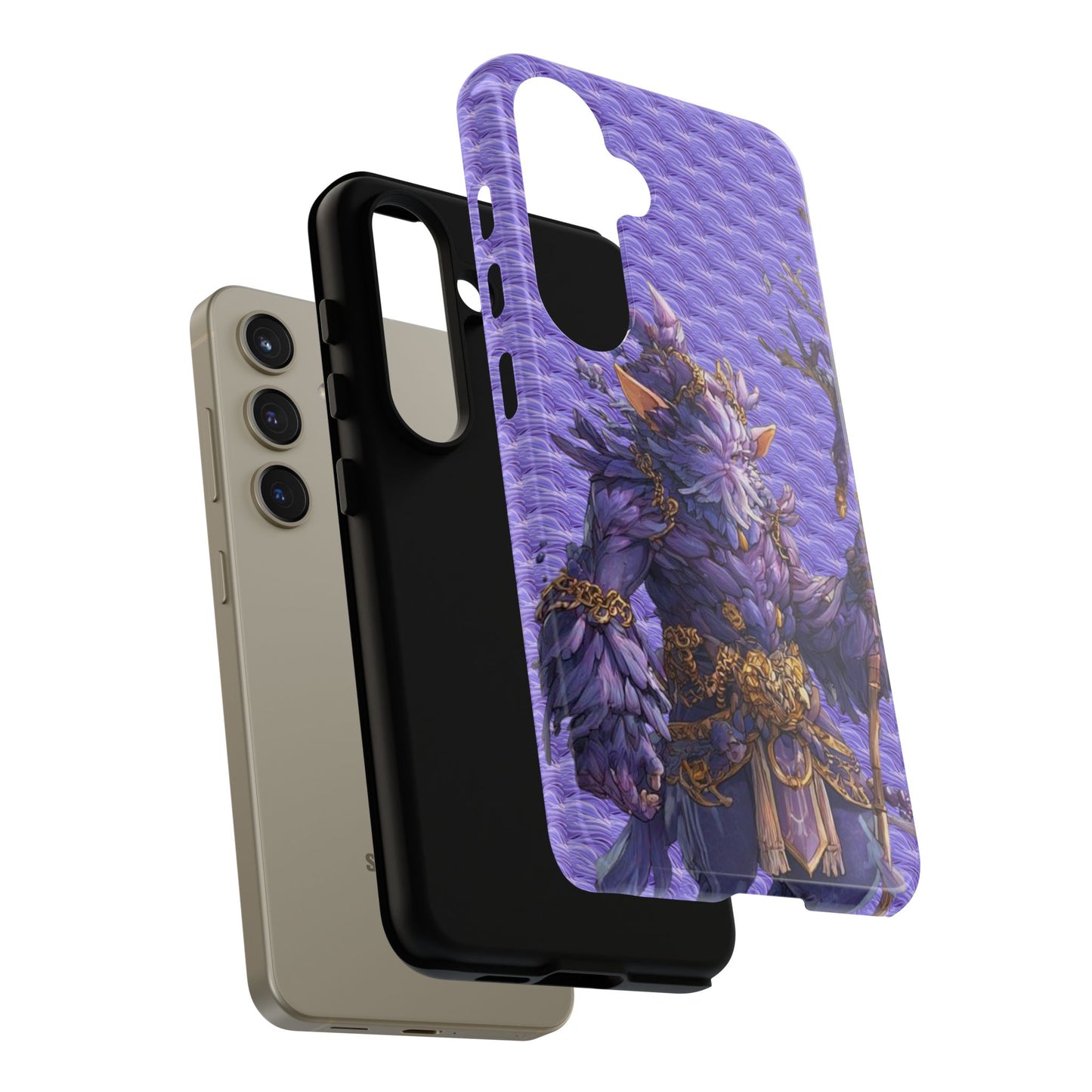 MOUMONS004 Purple Fantasy Warrior Phone Case – "Smoothie Waguizi" Art Protective Cover