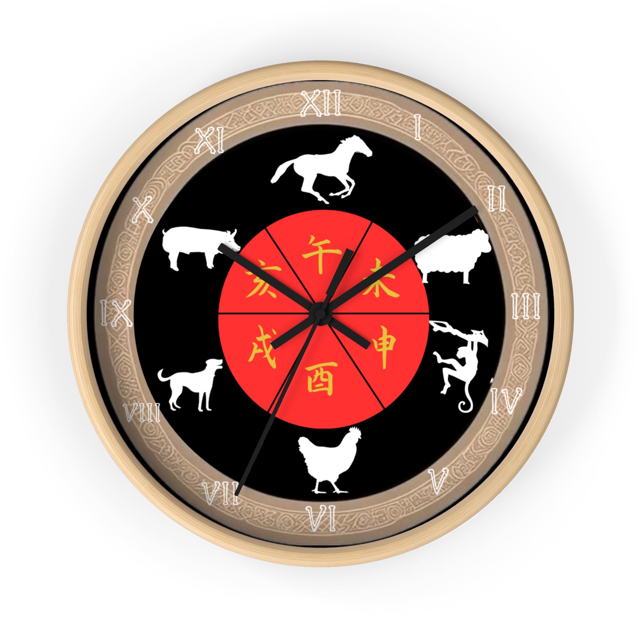 Zodiac Animal Wall Clock, Chinese Zodiac Clock, Unique Home Decor, Gift for Astrology Lovers, Office Wall Art, Feng Shui Decor