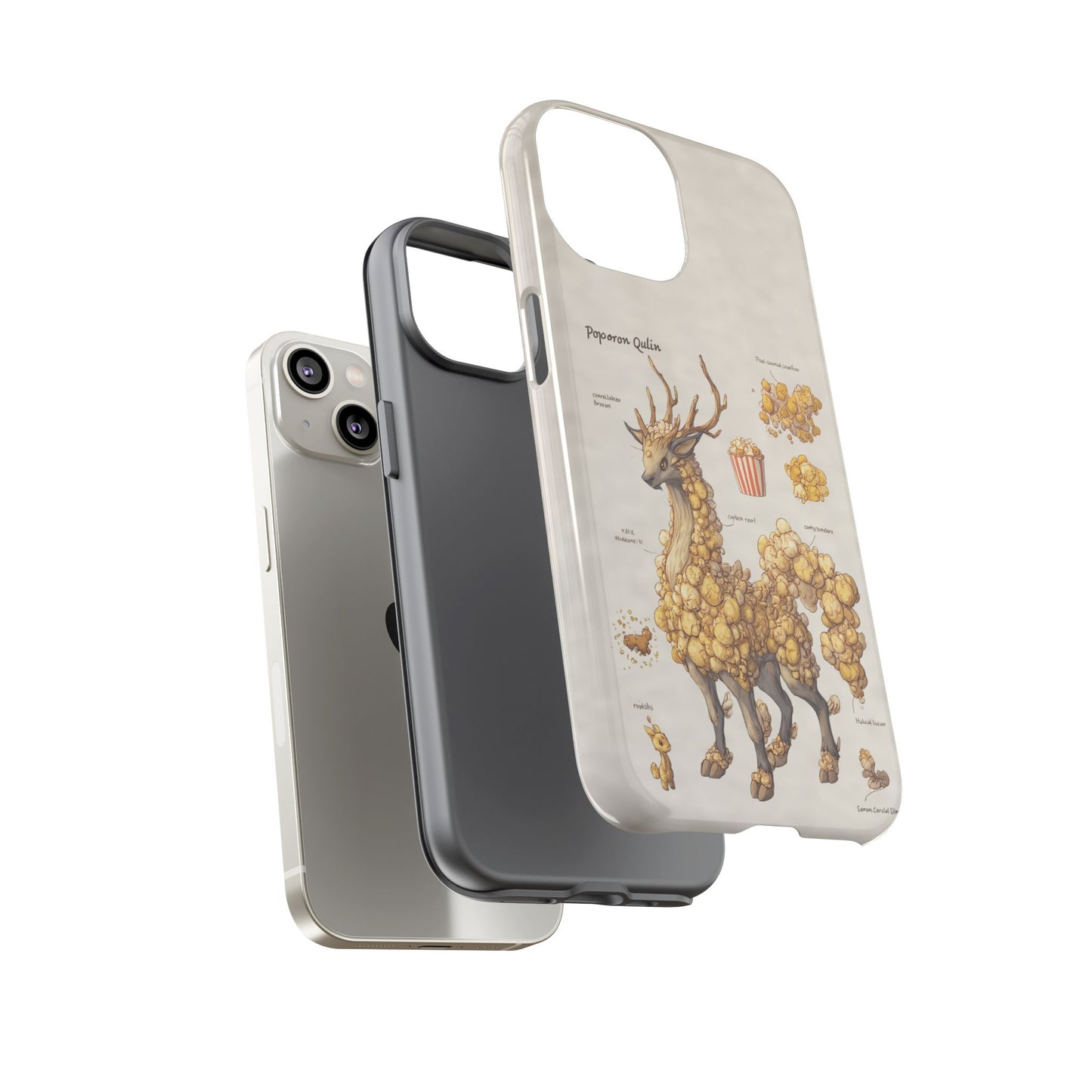 MOUMONS002 Popcorn Quill Phone Case — Cute Popcorn Creature Protective Cover