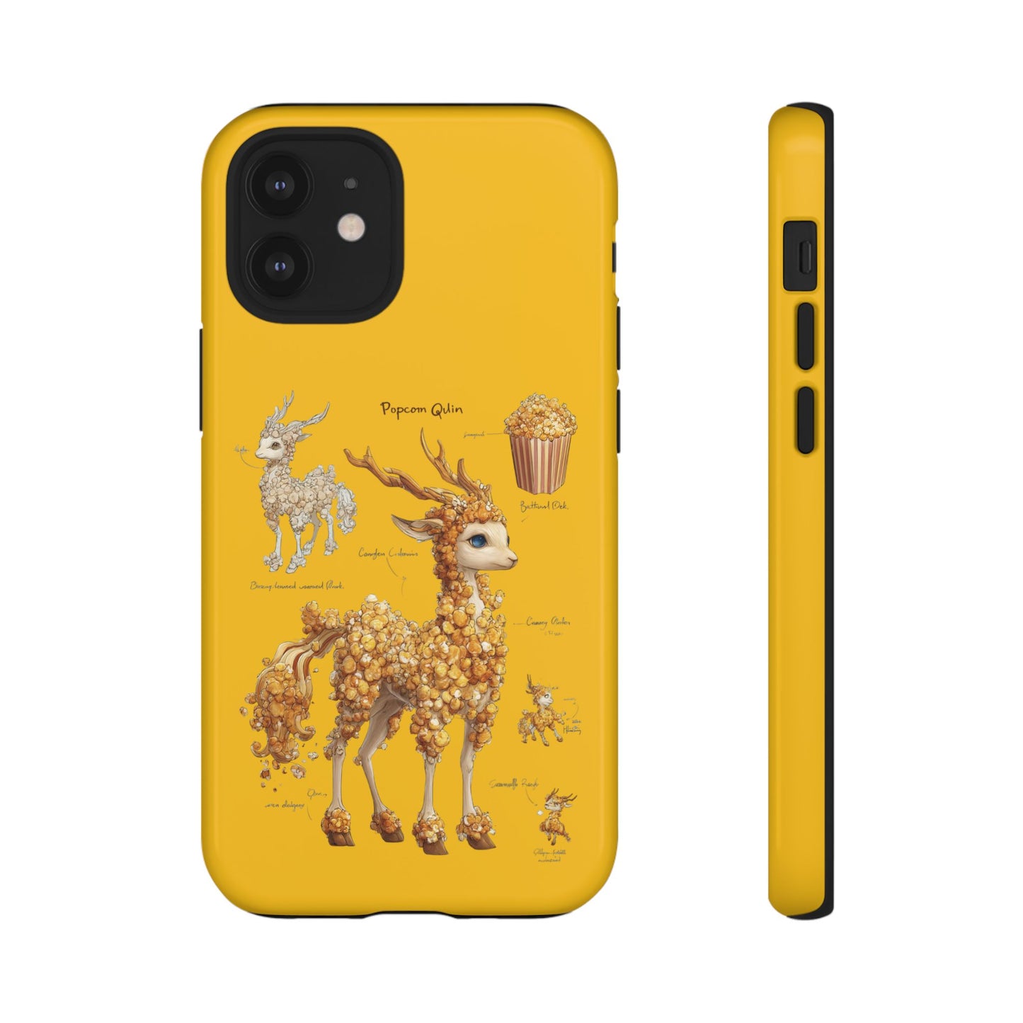MOUMONS001 Popcorn Deer Phone Case – Cute Kawaii Snack Animal Protective Cover