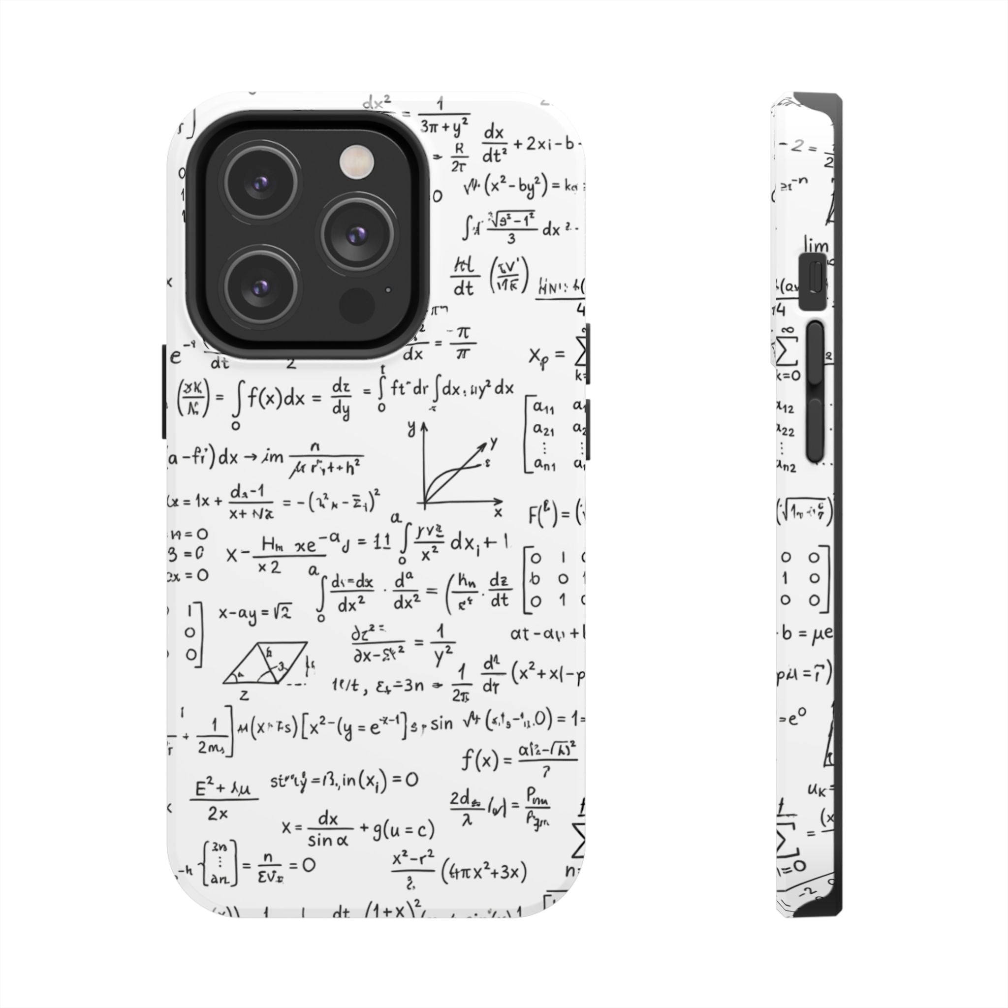 NO003 Math Equations Tough Phone Case — Vintage Handwritten Formula Protective Cover