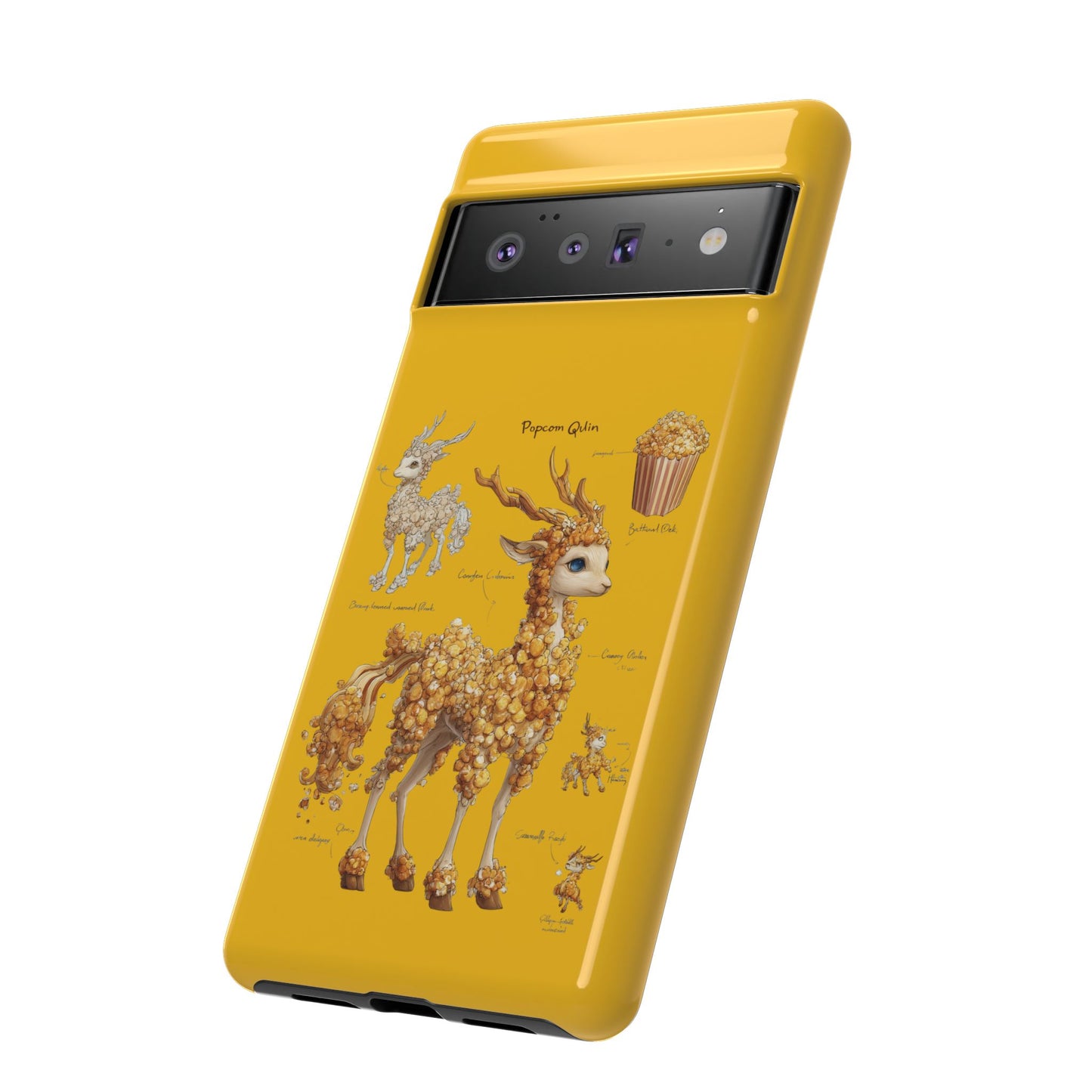 MOUMONS001 Popcorn Deer Phone Case – Cute Kawaii Snack Animal Protective Cover