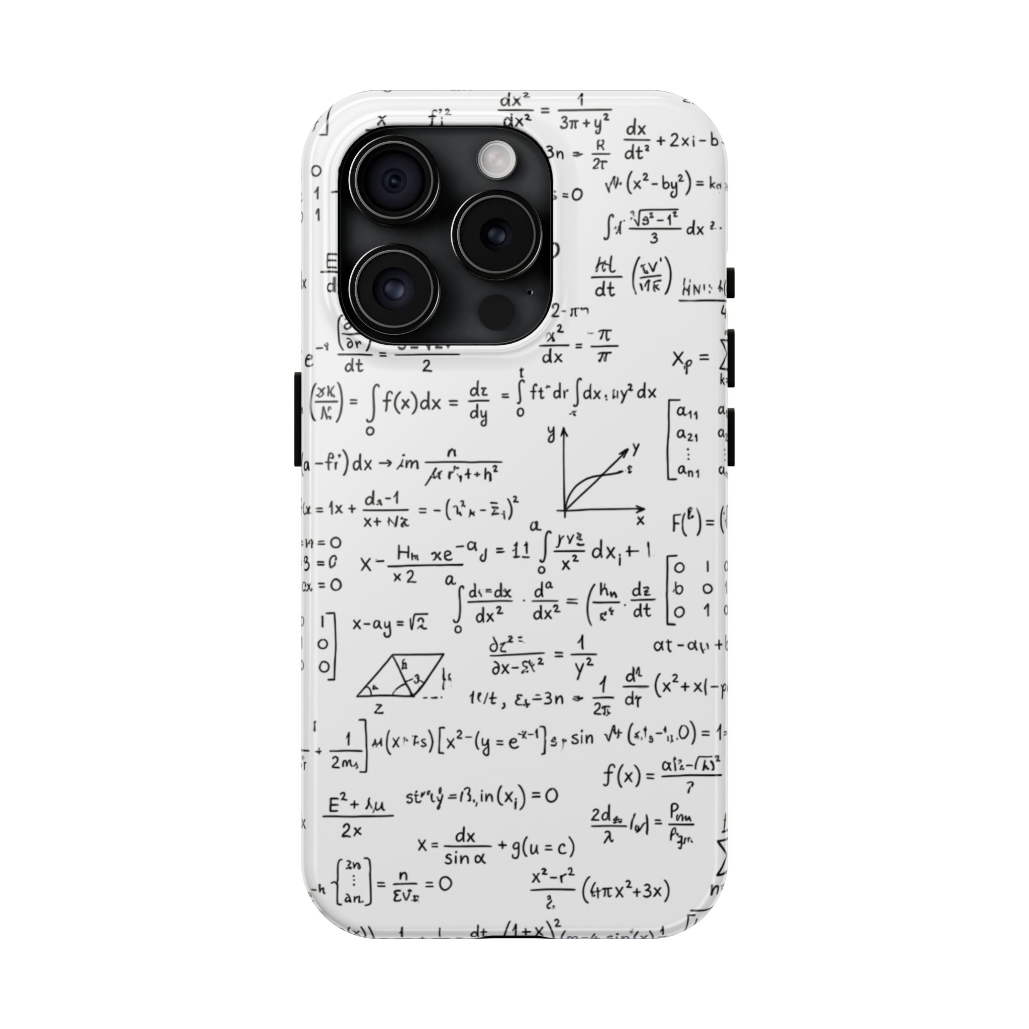 NO003 Math Equations Tough Phone Case — Vintage Handwritten Formula Protective Cover