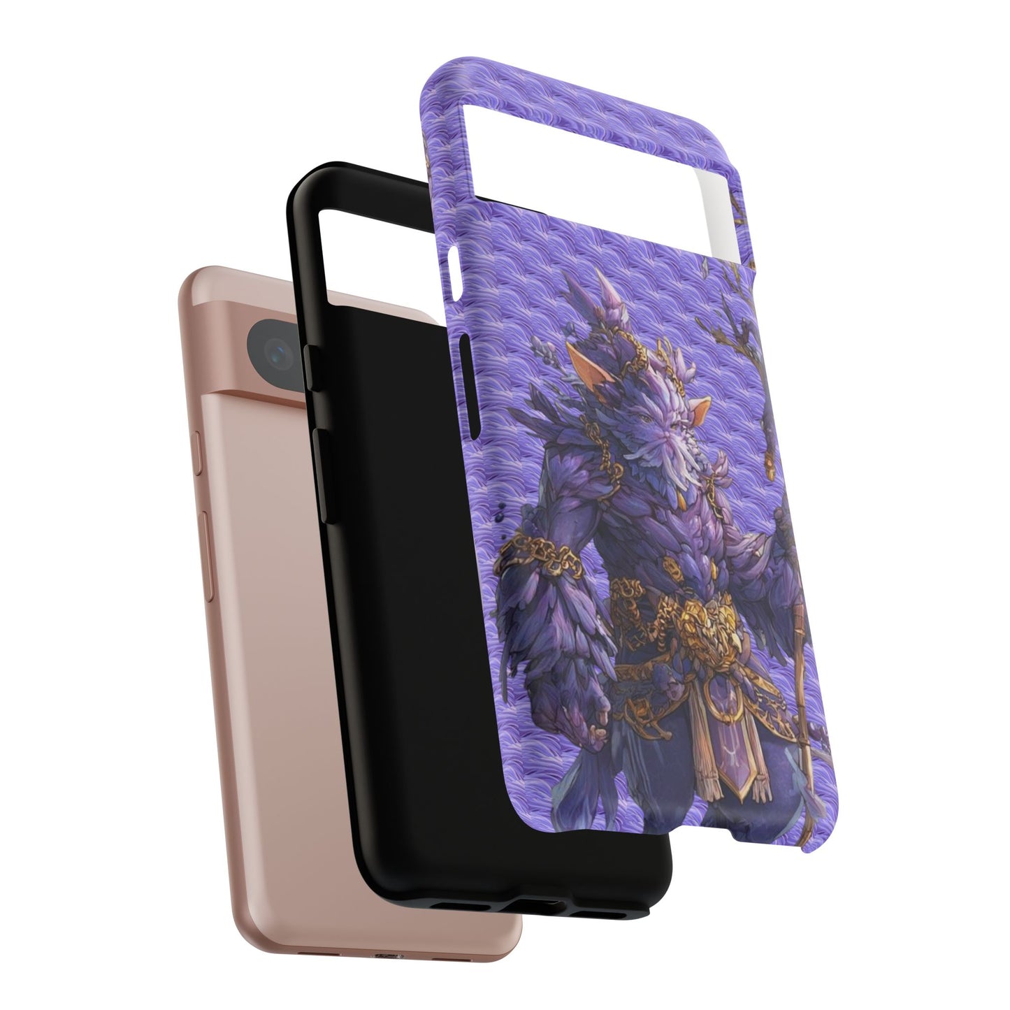 MOUMONS004 Purple Fantasy Warrior Phone Case – "Smoothie Waguizi" Art Protective Cover