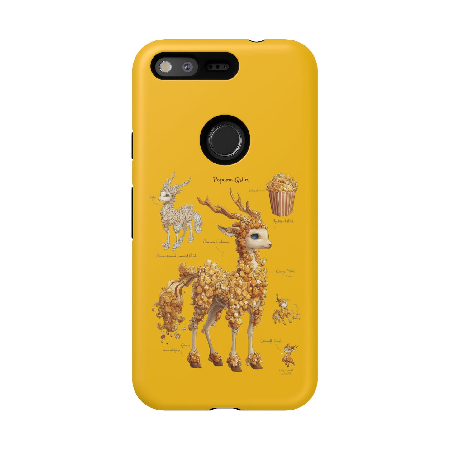MOUMONS001 Popcorn Deer Phone Case – Cute Kawaii Snack Animal Protective Cover