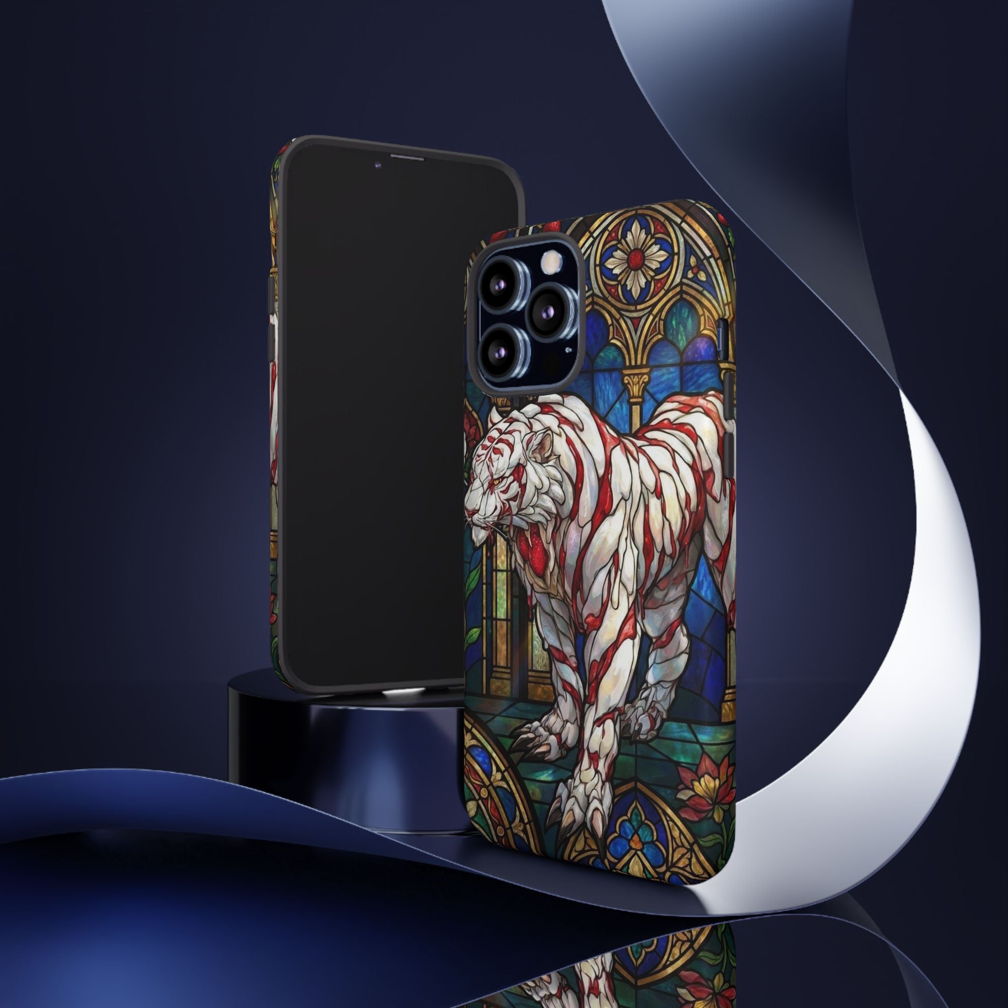 MOUMONS0011 special Stained Glass Phone Case — Protective Tough Case with Gothic Cathedral Design