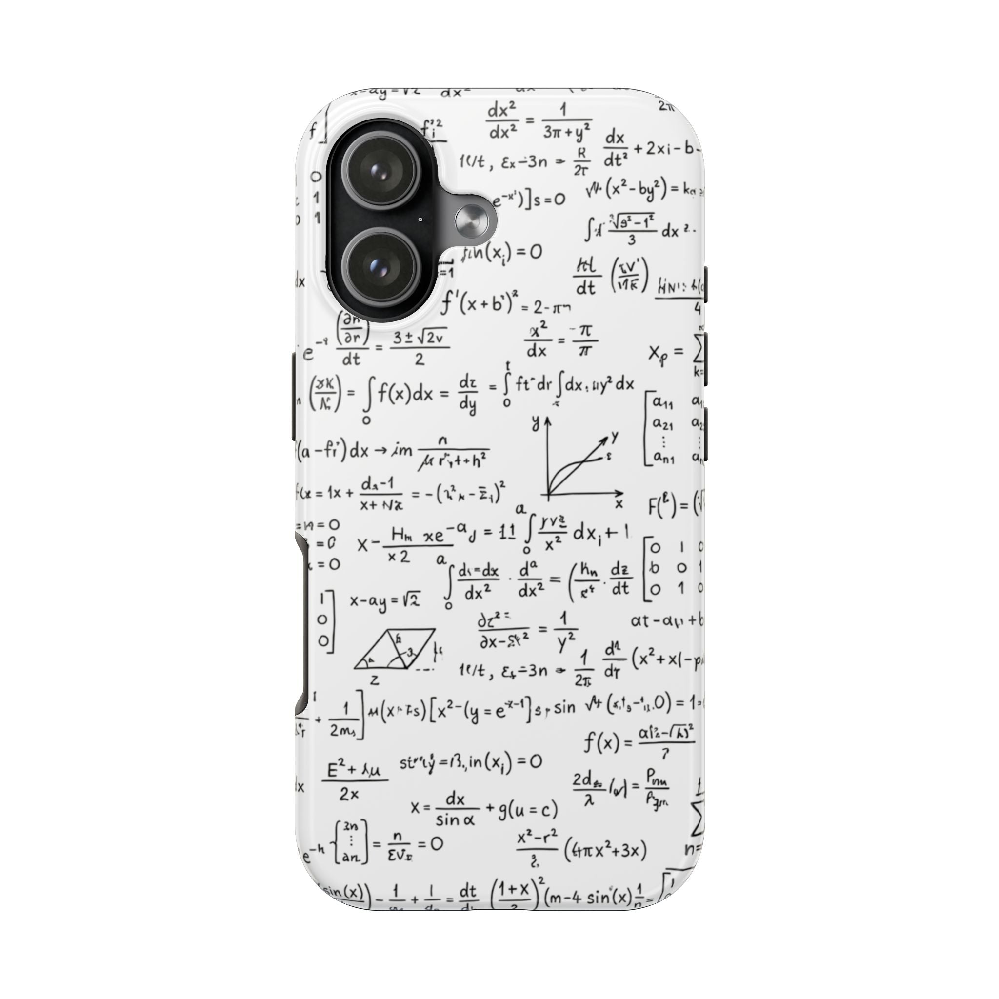 NO003 Math Equations Tough Phone Case — Vintage Handwritten Formula Protective Cover