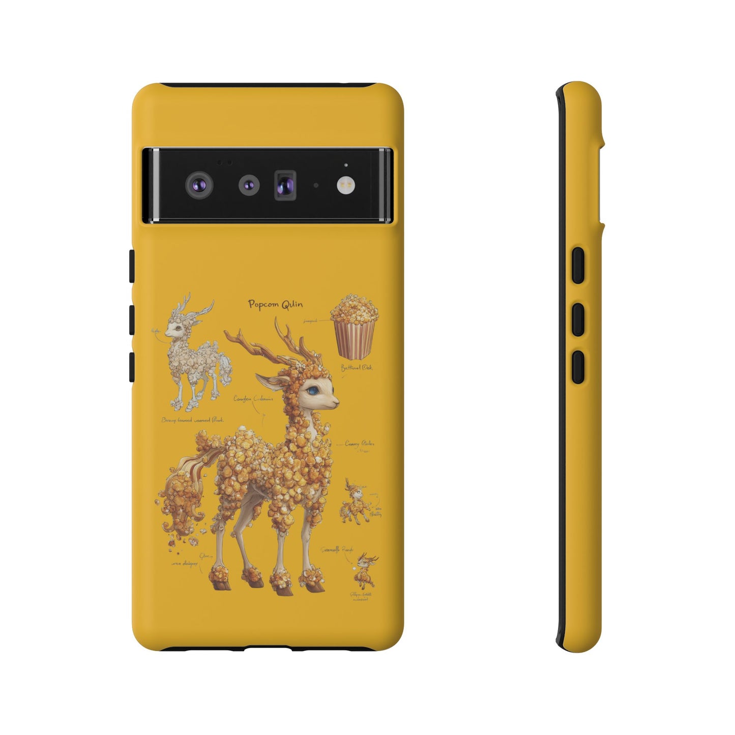 MOUMONS001 Popcorn Deer Phone Case – Cute Kawaii Snack Animal Protective Cover