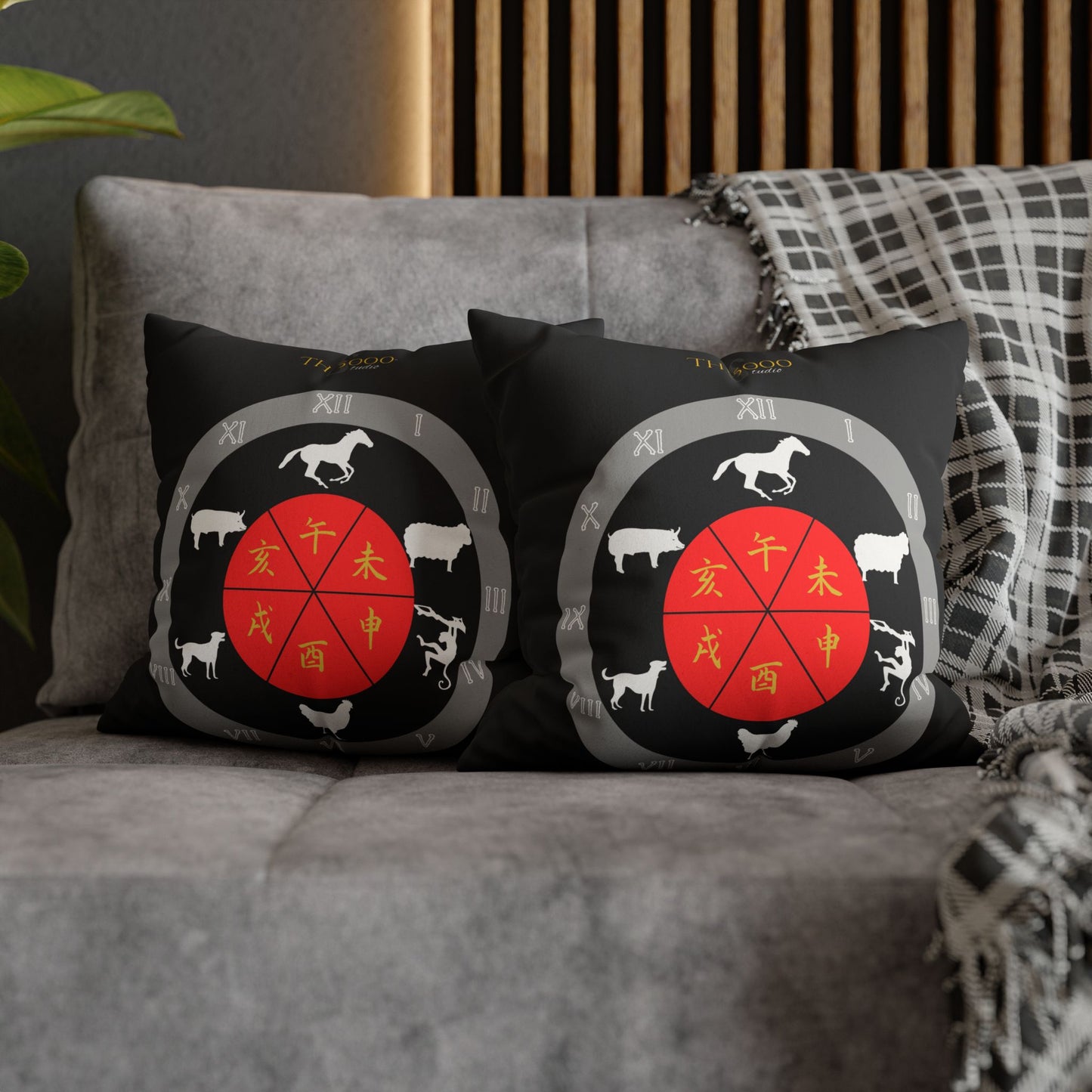 Faux Suede Zodiac Pillowcase, Chinese Zodiac Home Decor, Astrology Throw Pillow, Gift for Astrologers, Horoscope Cushion Cover