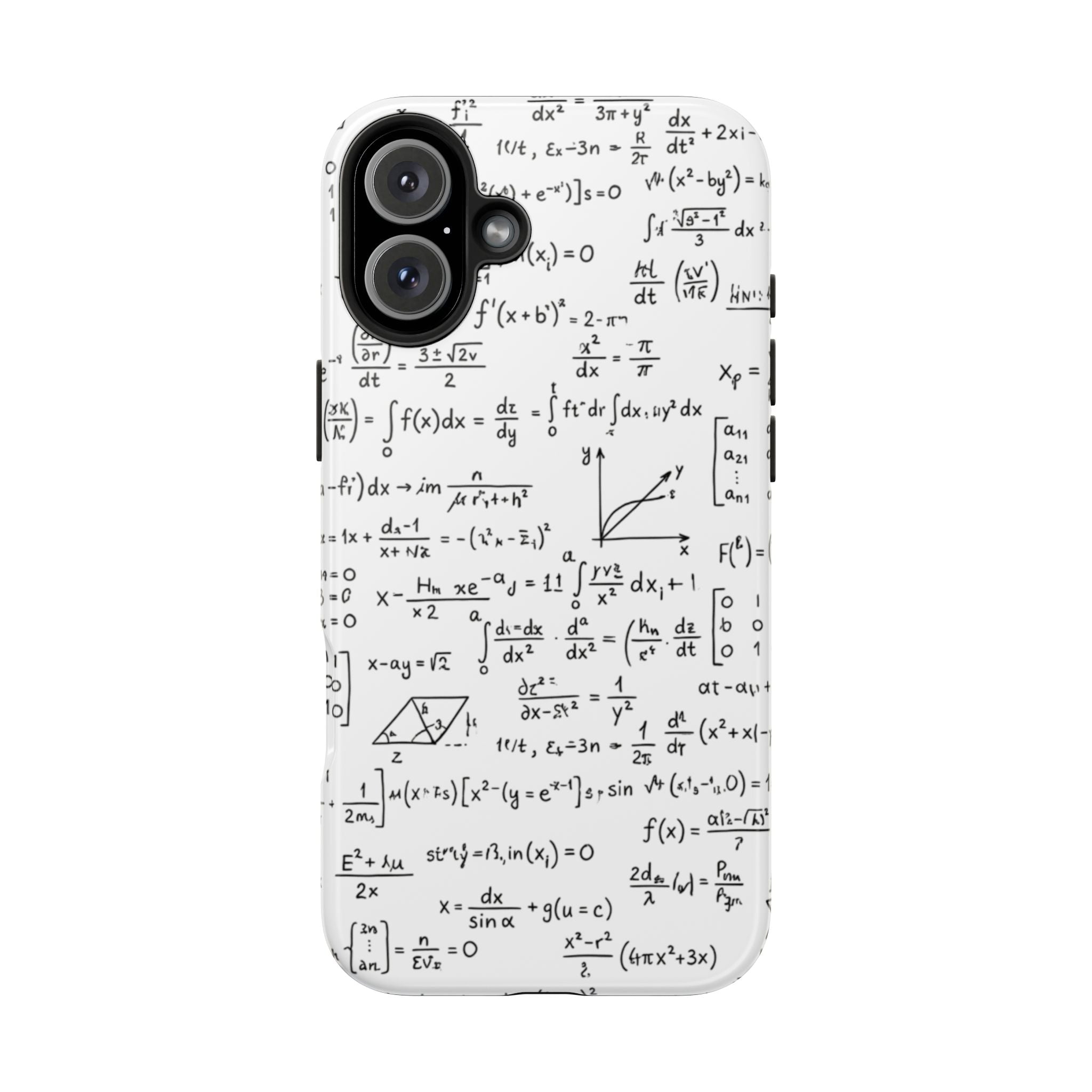 NO003 Math Equations Tough Phone Case — Vintage Handwritten Formula Protective Cover