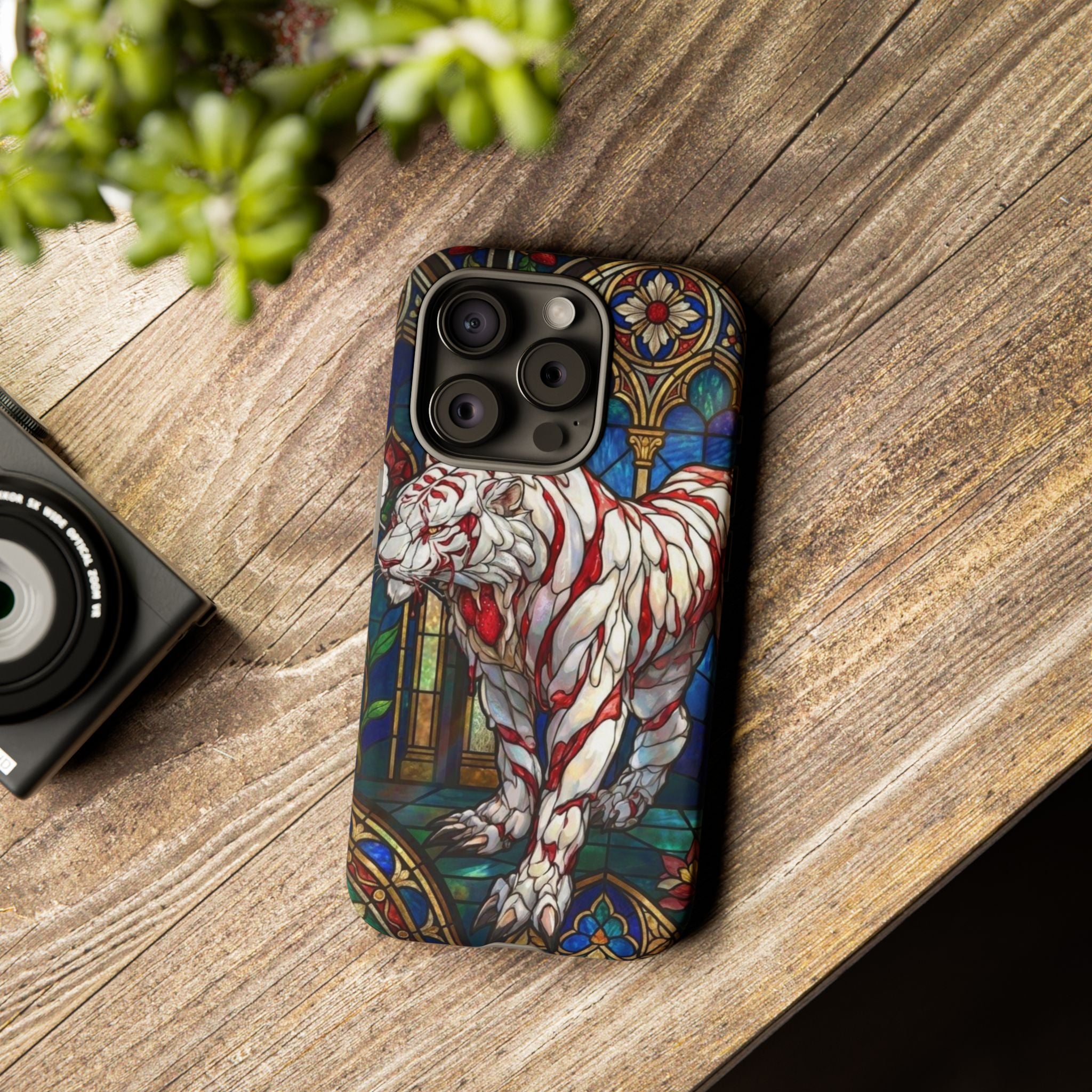 MOUMONS0011 special Stained Glass Phone Case — Protective Tough Case with Gothic Cathedral Design