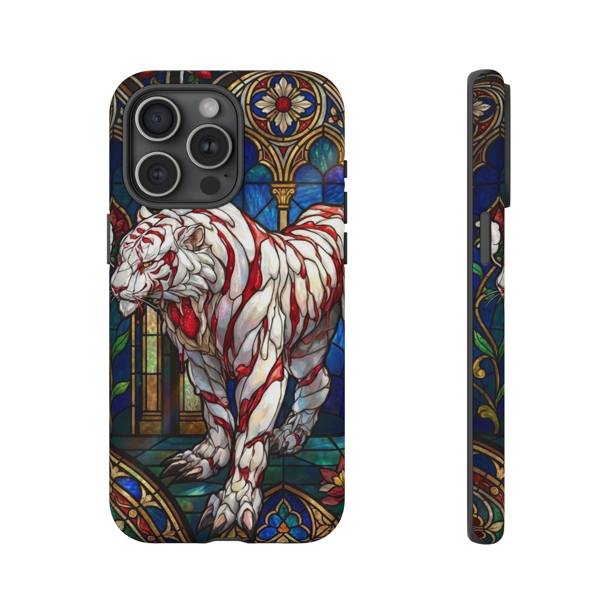 MOUMONS0011 special Stained Glass Phone Case — Protective Tough Case with Gothic Cathedral Design