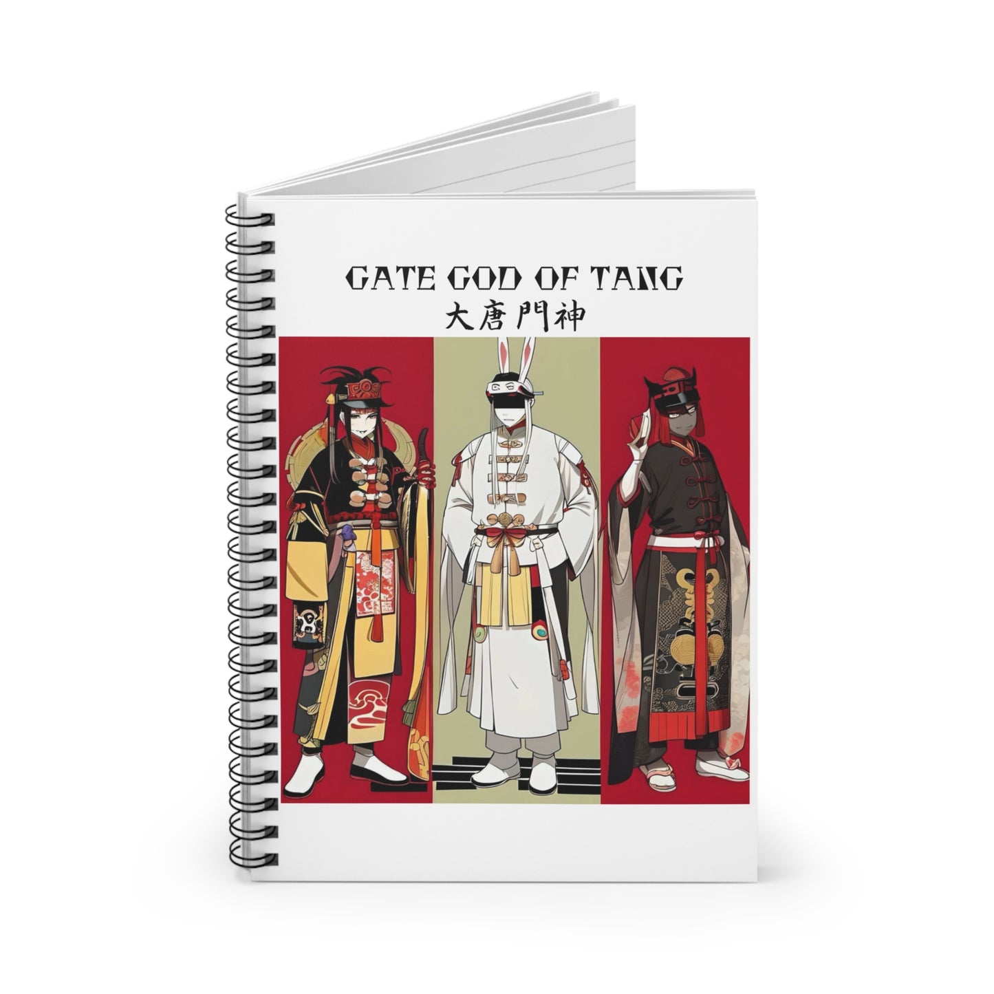 Gate God of Tang Spiral Notebook - Ruled Line for Creatives & Dreamers | Perfect for Study, Journaling, and Gifts