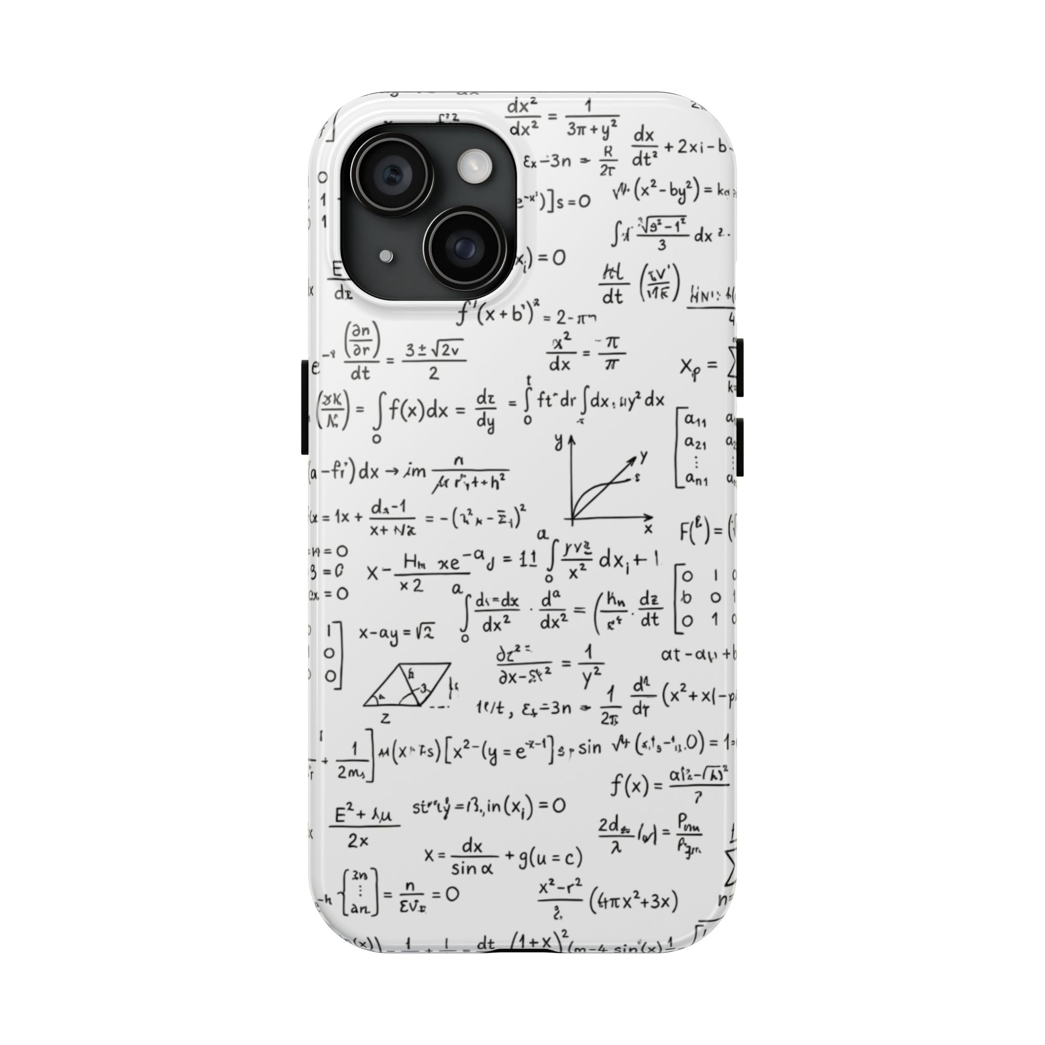 NO003 Math Equations Tough Phone Case — Vintage Handwritten Formula Protective Cover