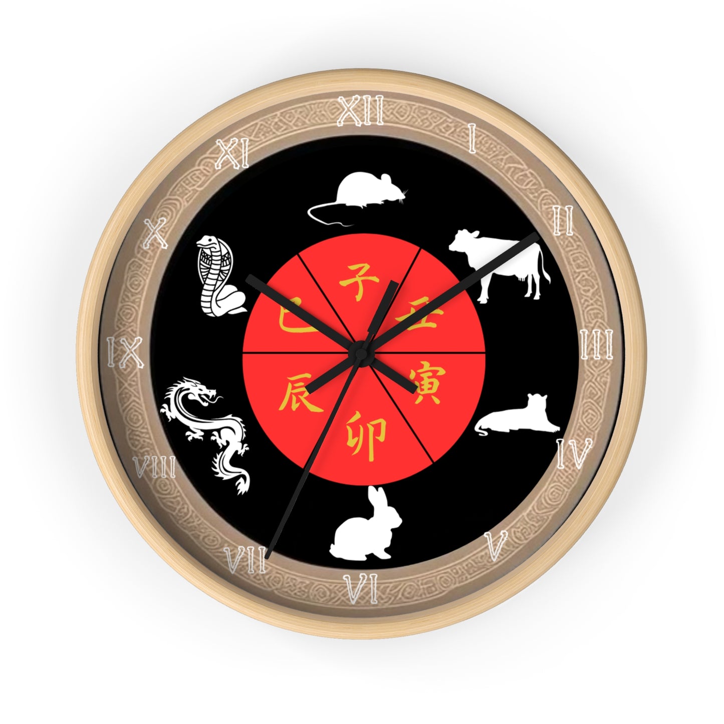 Chinese Zodiac Wall Clock, Astrological Decor, Unique Gift for Home, Animal Sign Timepiece, Lunar New Year Decoration