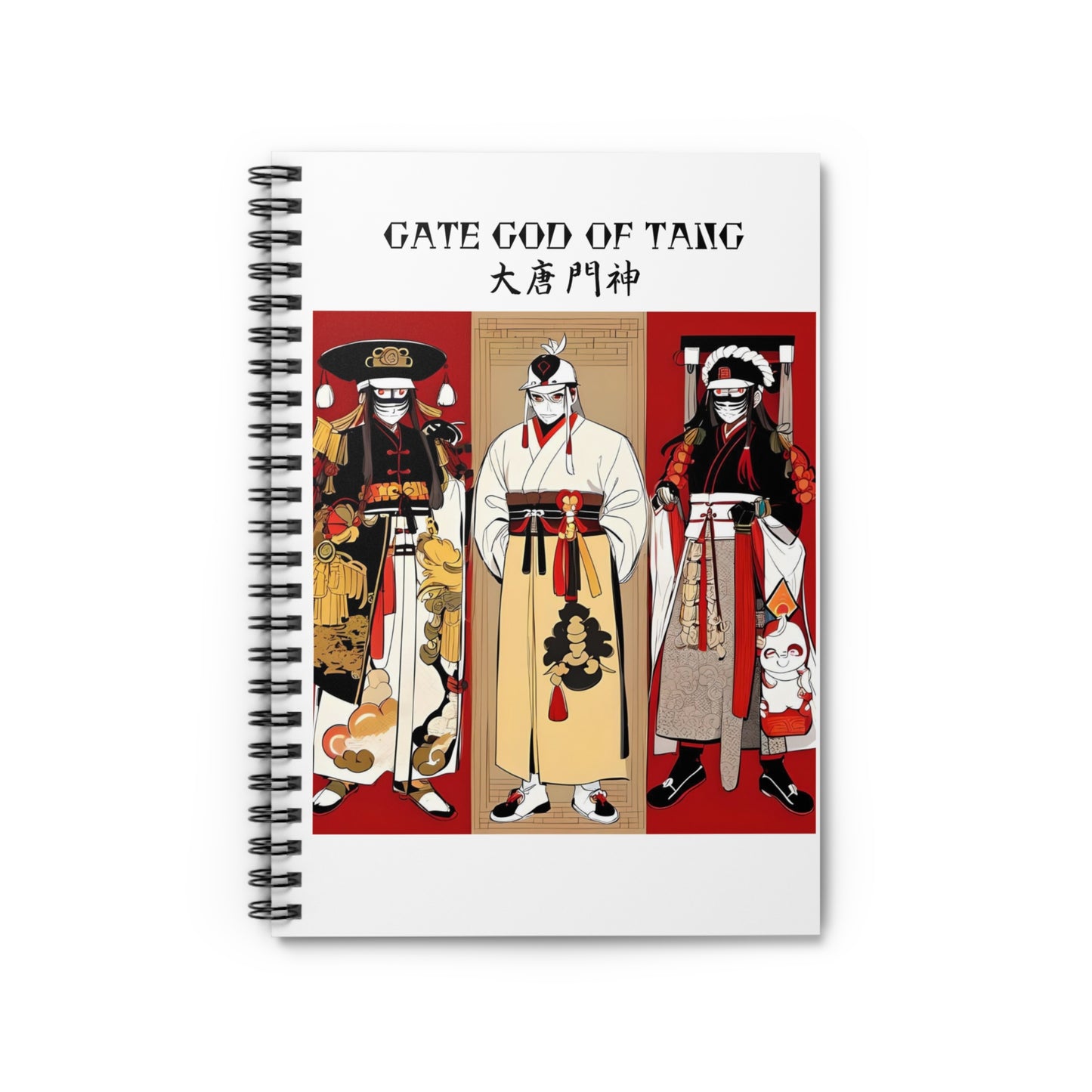 Gate God of Tang Spiral Notebook - Ruled Line for Creatives & Dreamers | Perfect for Study, Journaling, and Gifts