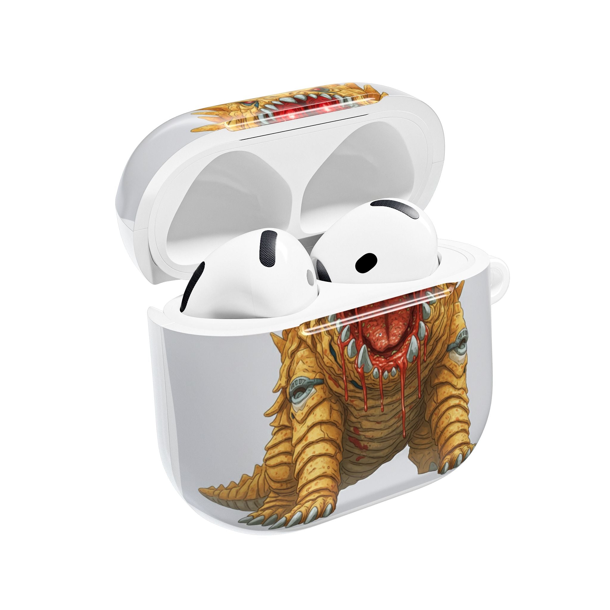 MOUMONS 005 AirPods Case — Cute Monstrous Armadillo Design with 'Moumouns' Logo