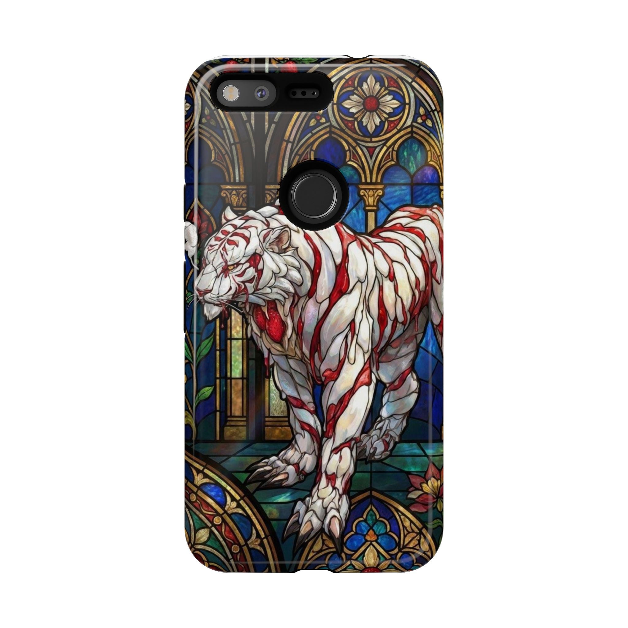 MOUMONS0011 special Stained Glass Phone Case — Protective Tough Case with Gothic Cathedral Design