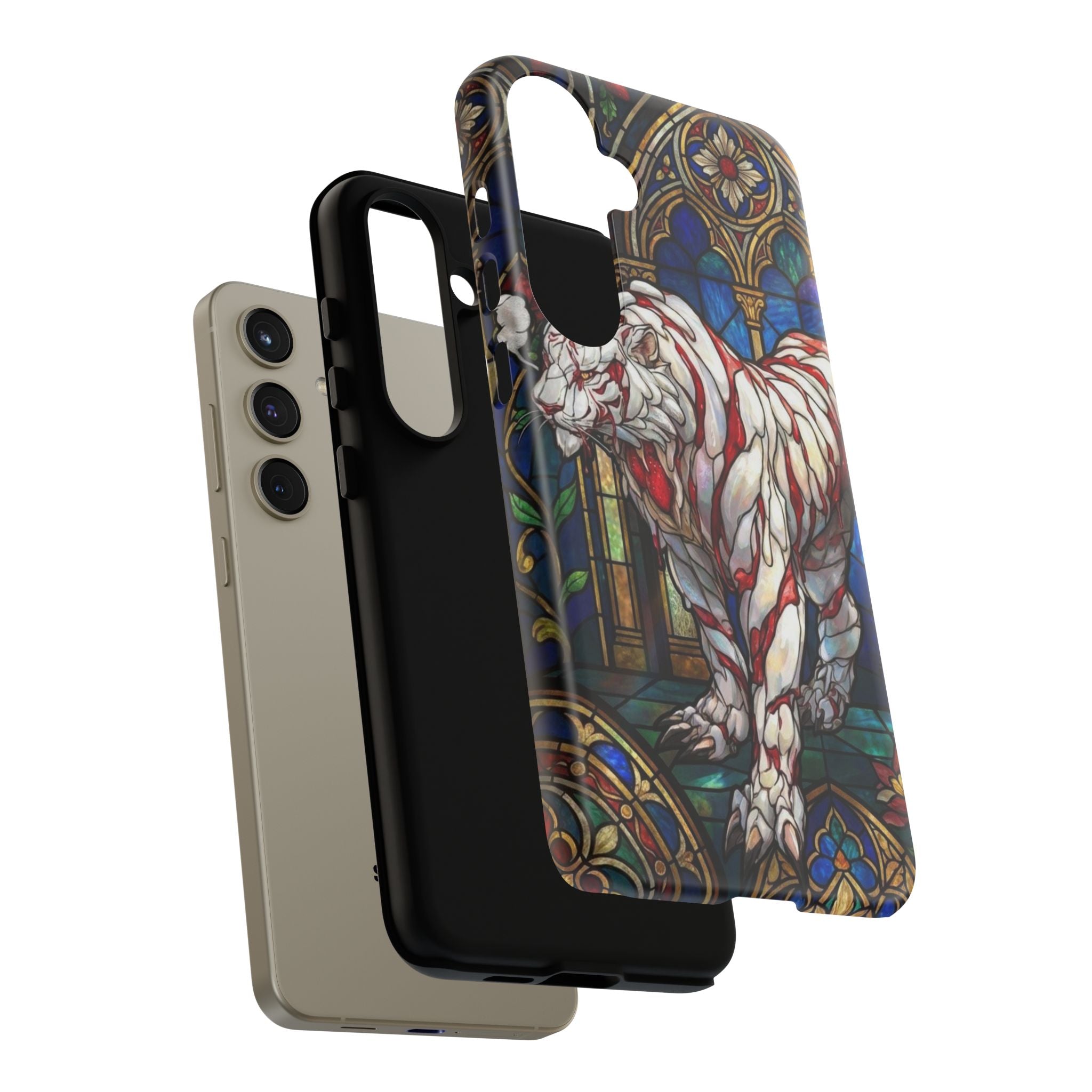MOUMONS0011 special Stained Glass Phone Case — Protective Tough Case with Gothic Cathedral Design