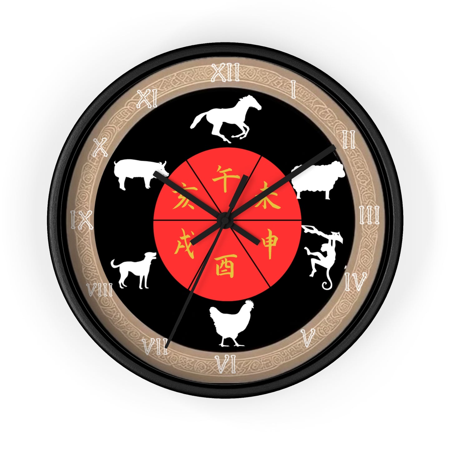 Zodiac Animal Wall Clock, Chinese Zodiac Clock, Unique Home Decor, Gift for Astrology Lovers, Office Wall Art, Feng Shui Decor