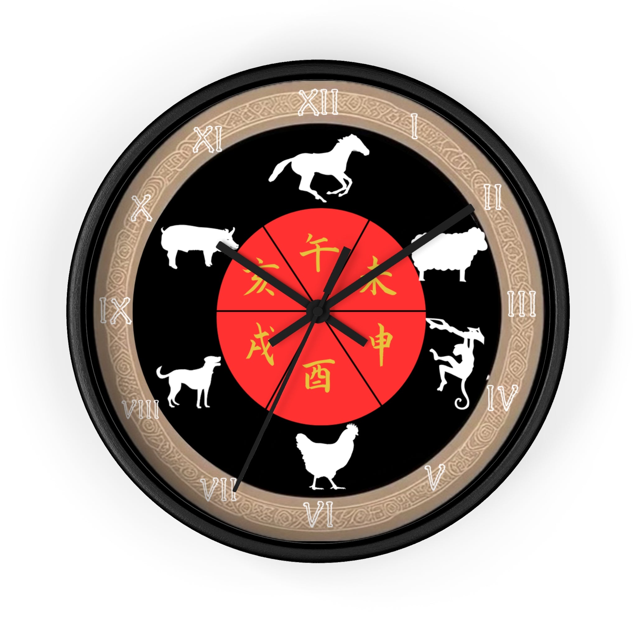 Zodiac Animal Wall Clock, Chinese Zodiac Clock, Unique Home Decor, Gift for Astrology Lovers, Office Wall Art, Feng Shui Decor