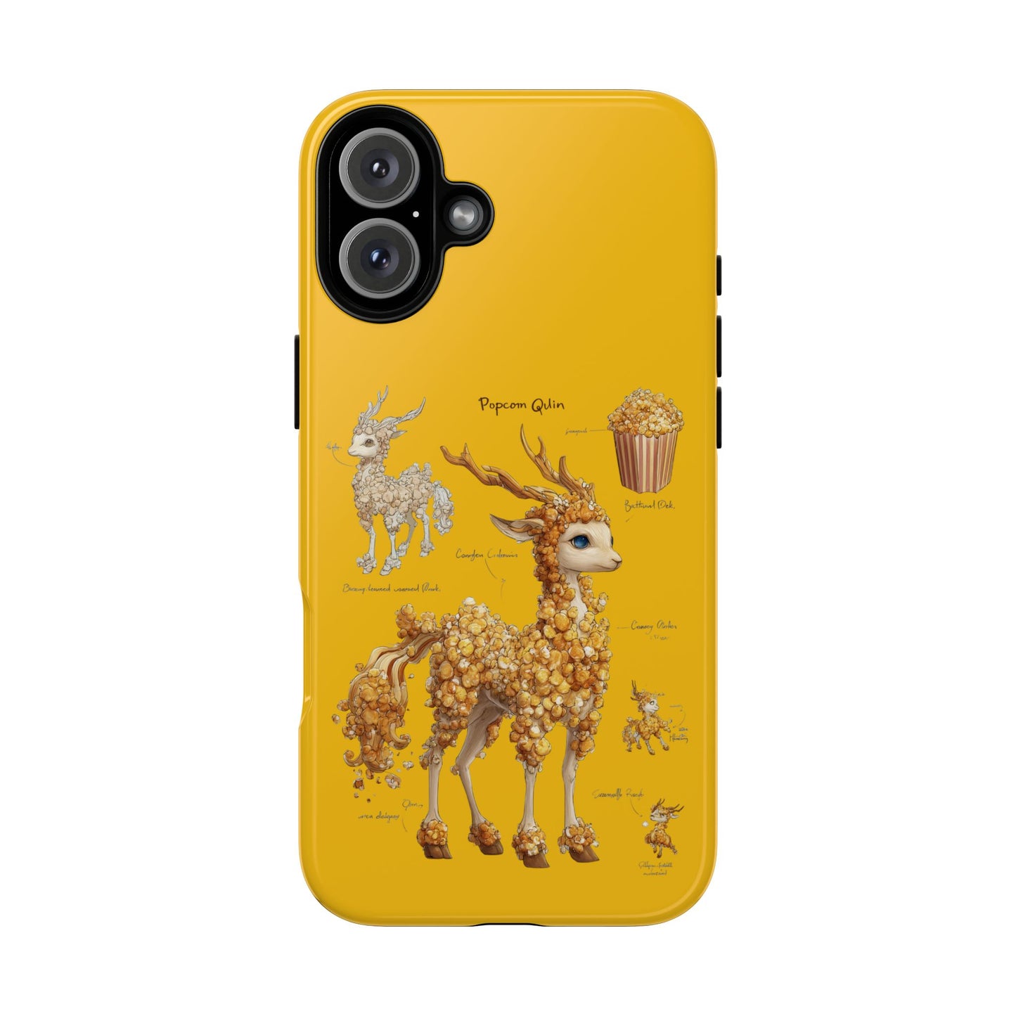 MOUMONS001 Popcorn Deer Phone Case – Cute Kawaii Snack Animal Protective Cover