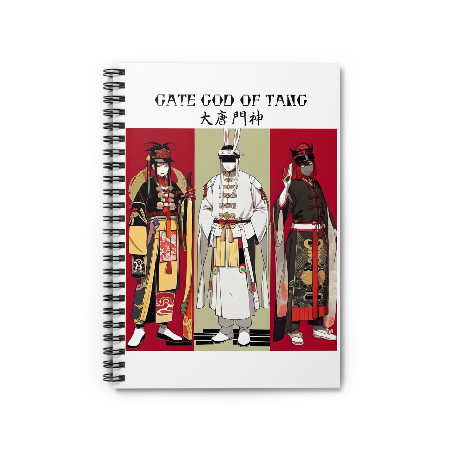 Gate God of Tang Spiral Notebook - Ruled Line for Creatives & Dreamers | Perfect for Study, Journaling, and Gifts