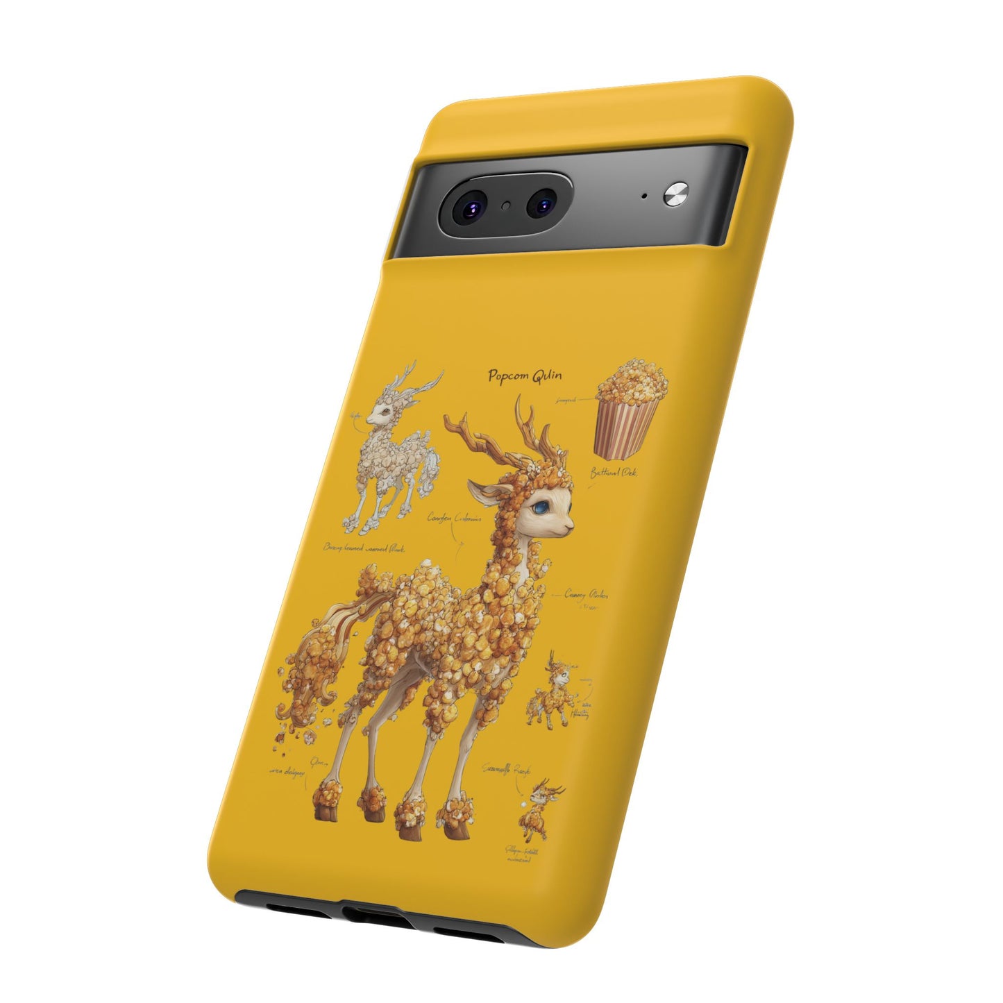 MOUMONS001 Popcorn Deer Phone Case – Cute Kawaii Snack Animal Protective Cover