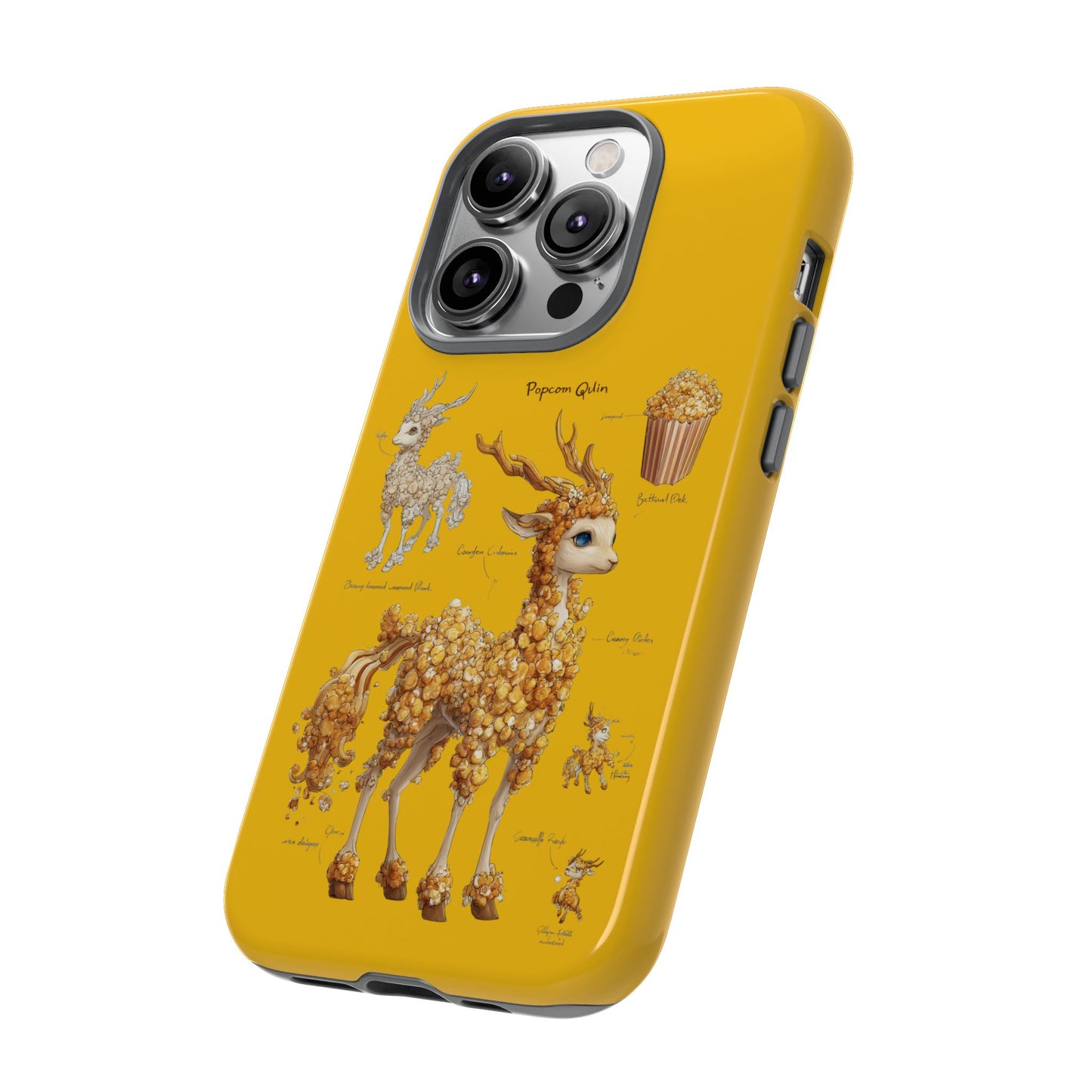 MOUMONS001 Popcorn Deer Phone Case – Cute Kawaii Snack Animal Protective Cover