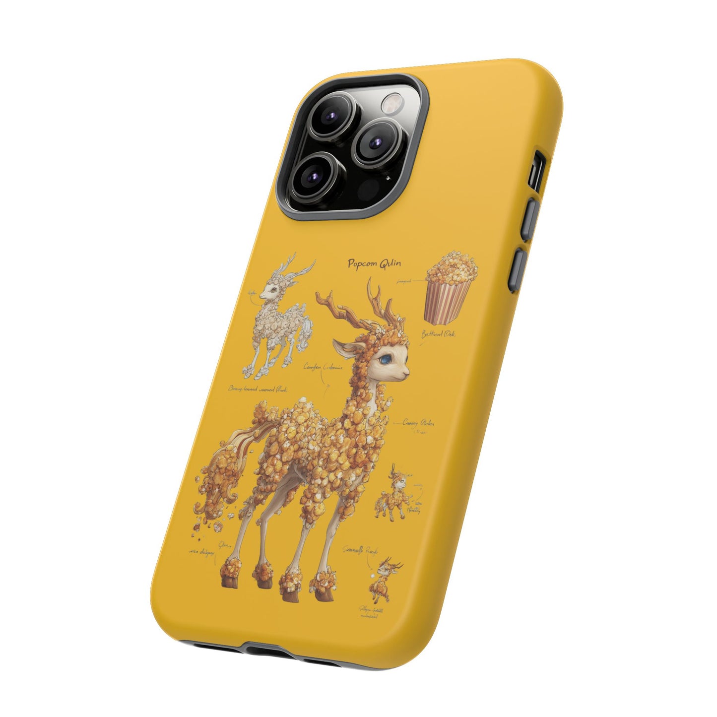 MOUMONS001 Popcorn Deer Phone Case – Cute Kawaii Snack Animal Protective Cover