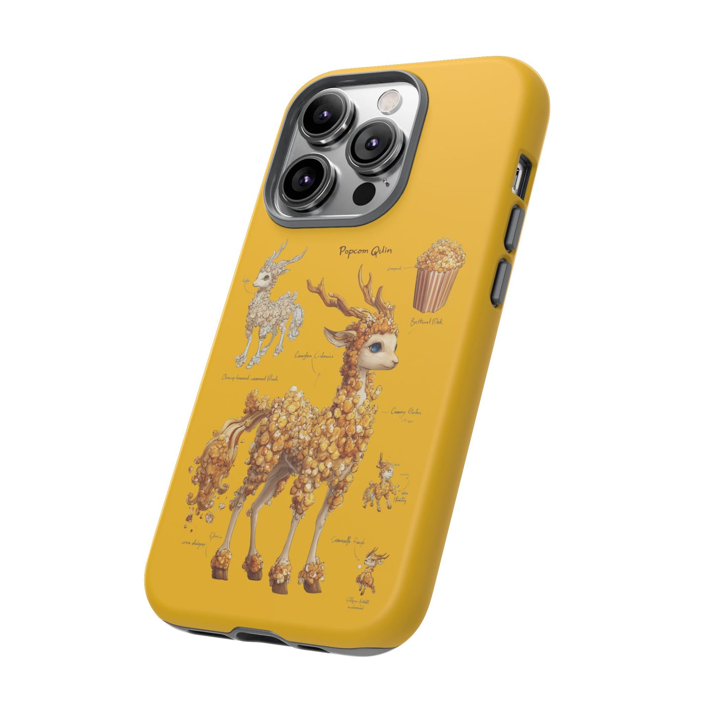 MOUMONS001 Popcorn Deer Phone Case – Cute Kawaii Snack Animal Protective Cover