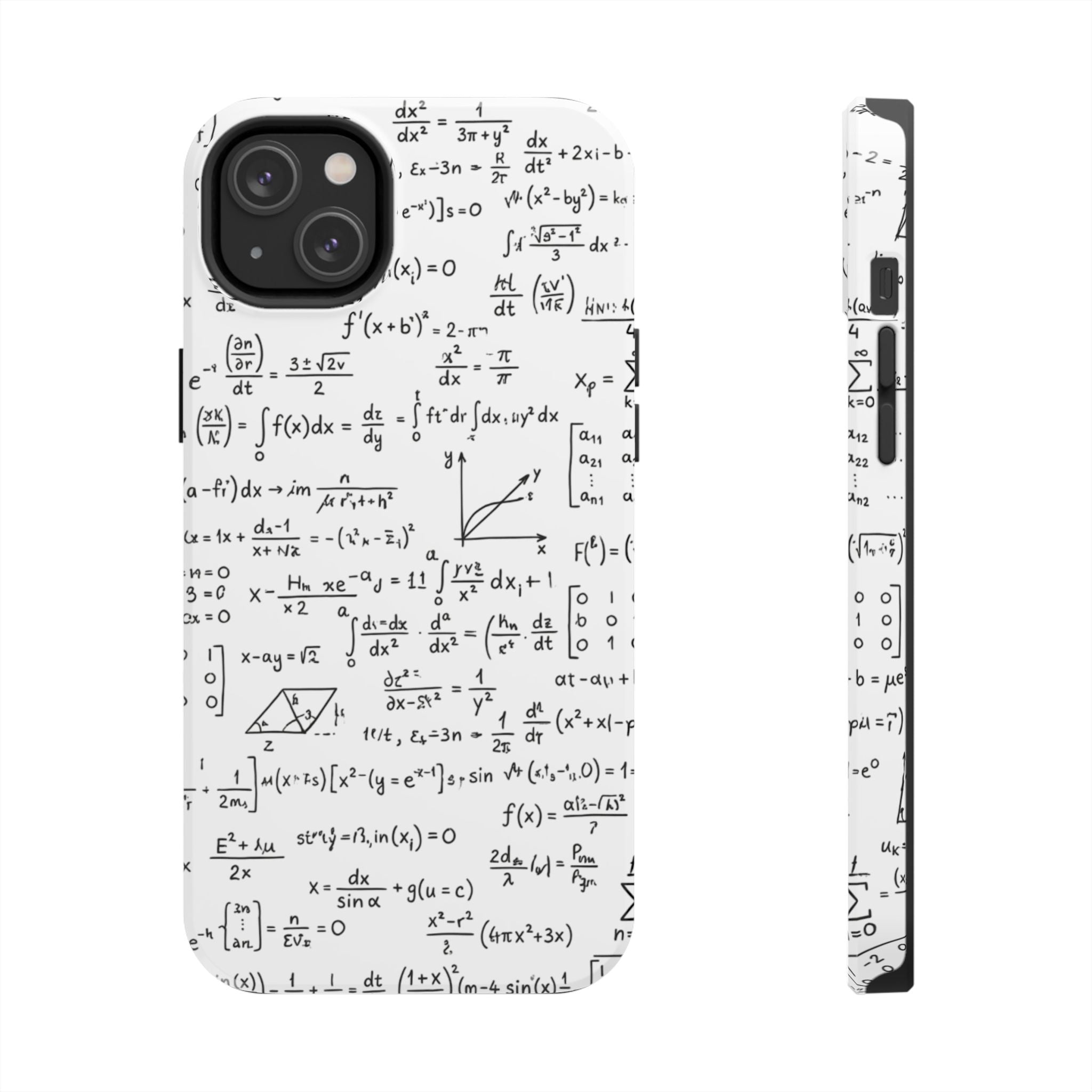 NO003 Math Equations Tough Phone Case — Vintage Handwritten Formula Protective Cover