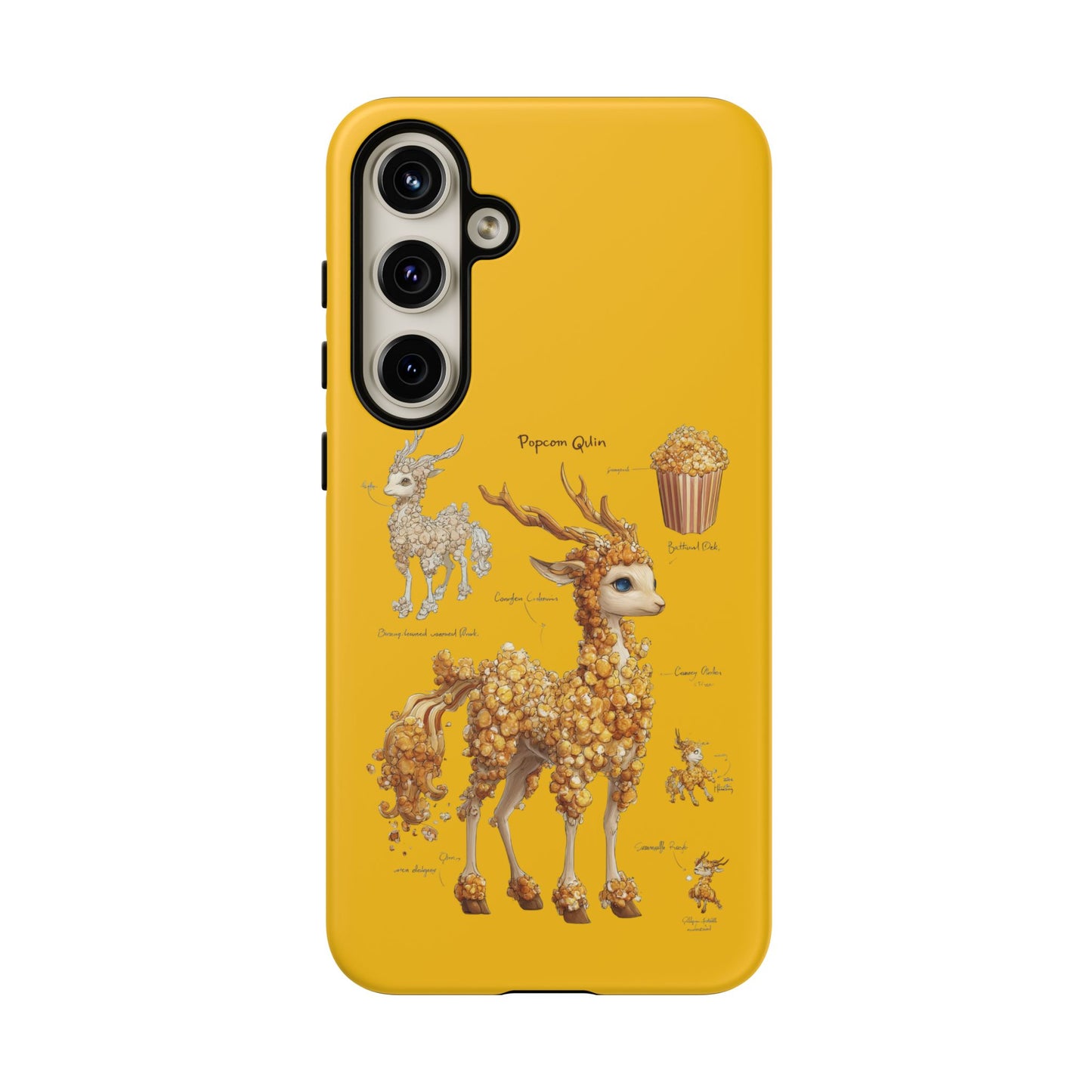 MOUMONS001 Popcorn Deer Phone Case – Cute Kawaii Snack Animal Protective Cover