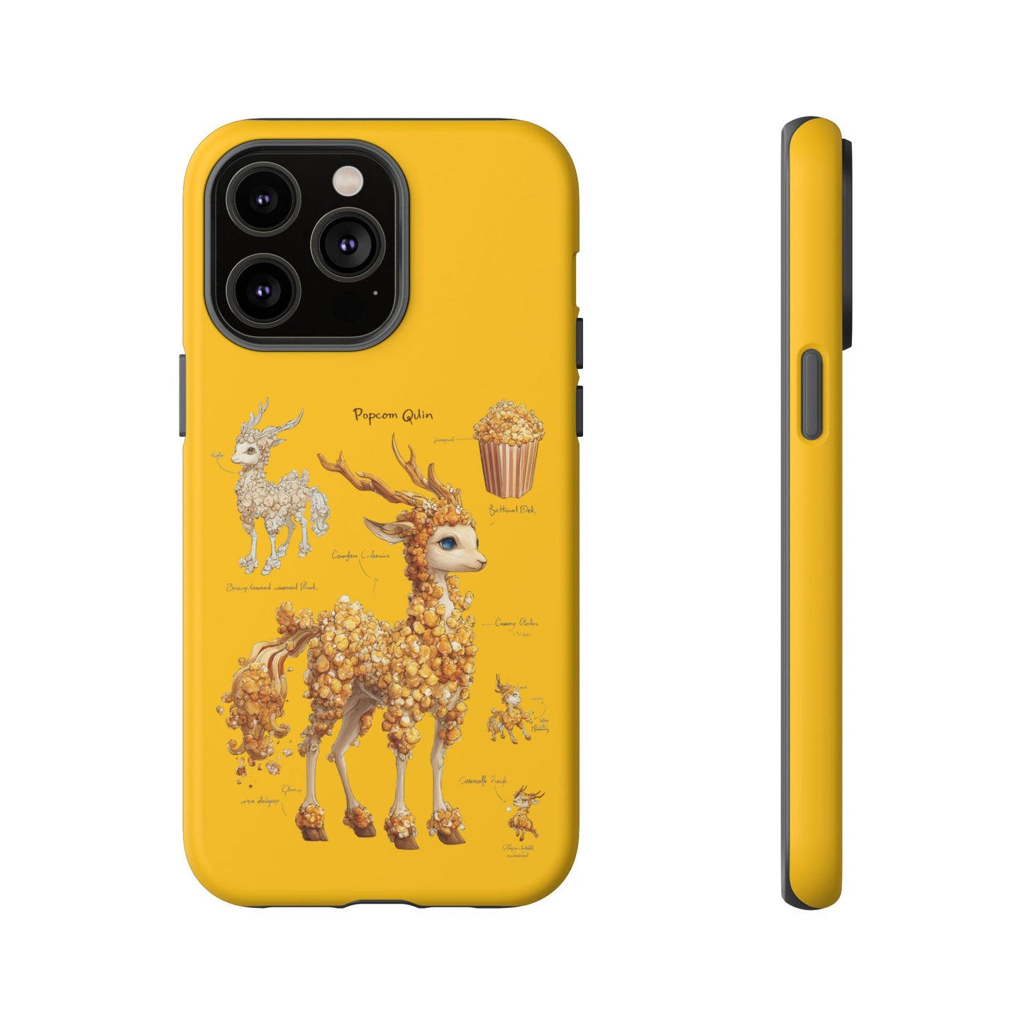 MOUMONS001 Popcorn Deer Phone Case – Cute Kawaii Snack Animal Protective Cover