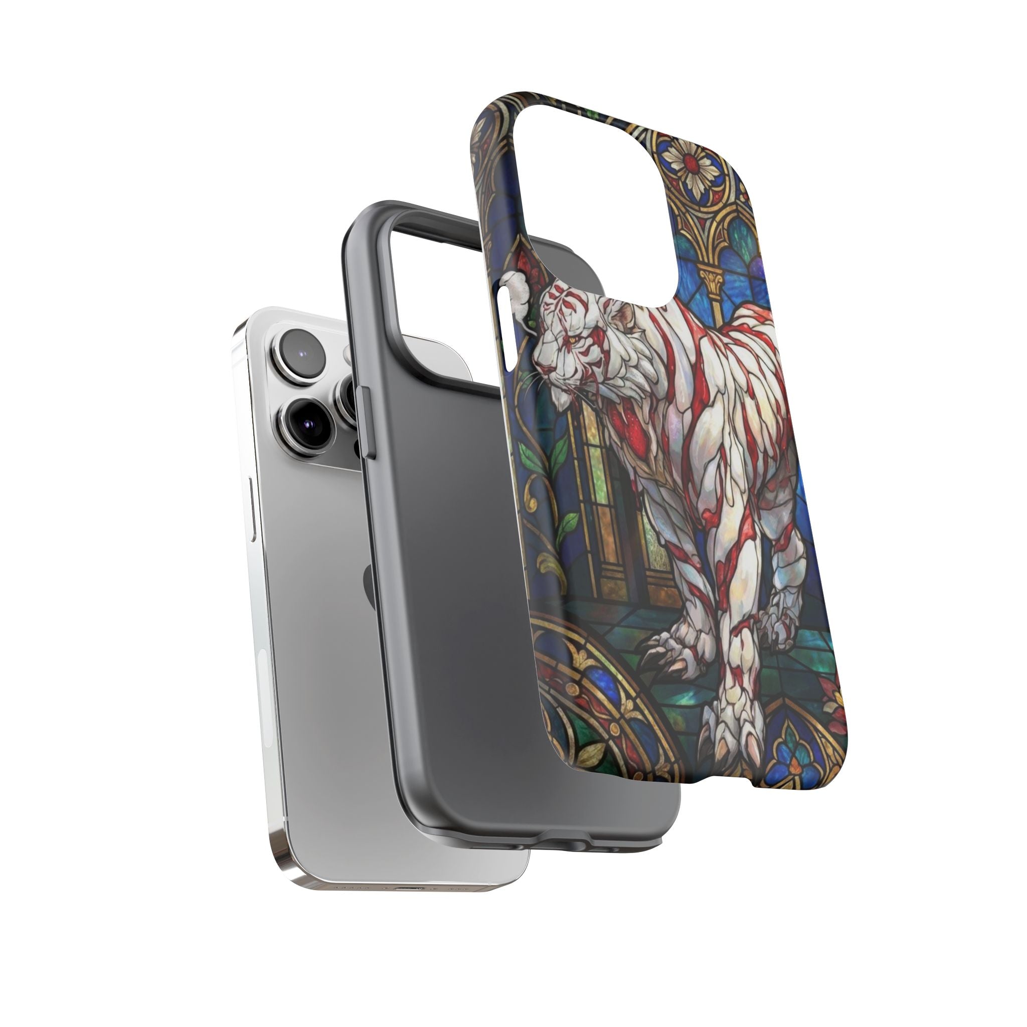 MOUMONS0011 special Stained Glass Phone Case — Protective Tough Case with Gothic Cathedral Design