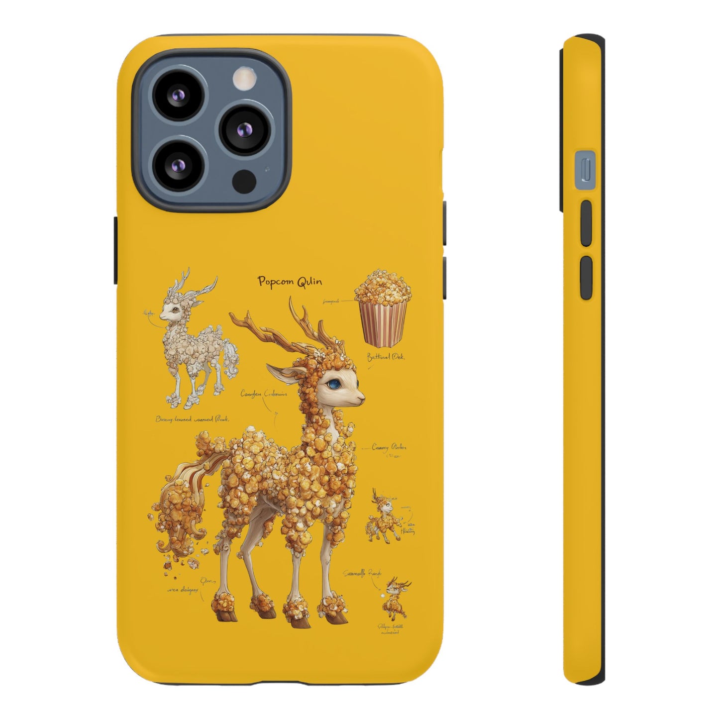 MOUMONS001 Popcorn Deer Phone Case – Cute Kawaii Snack Animal Protective Cover